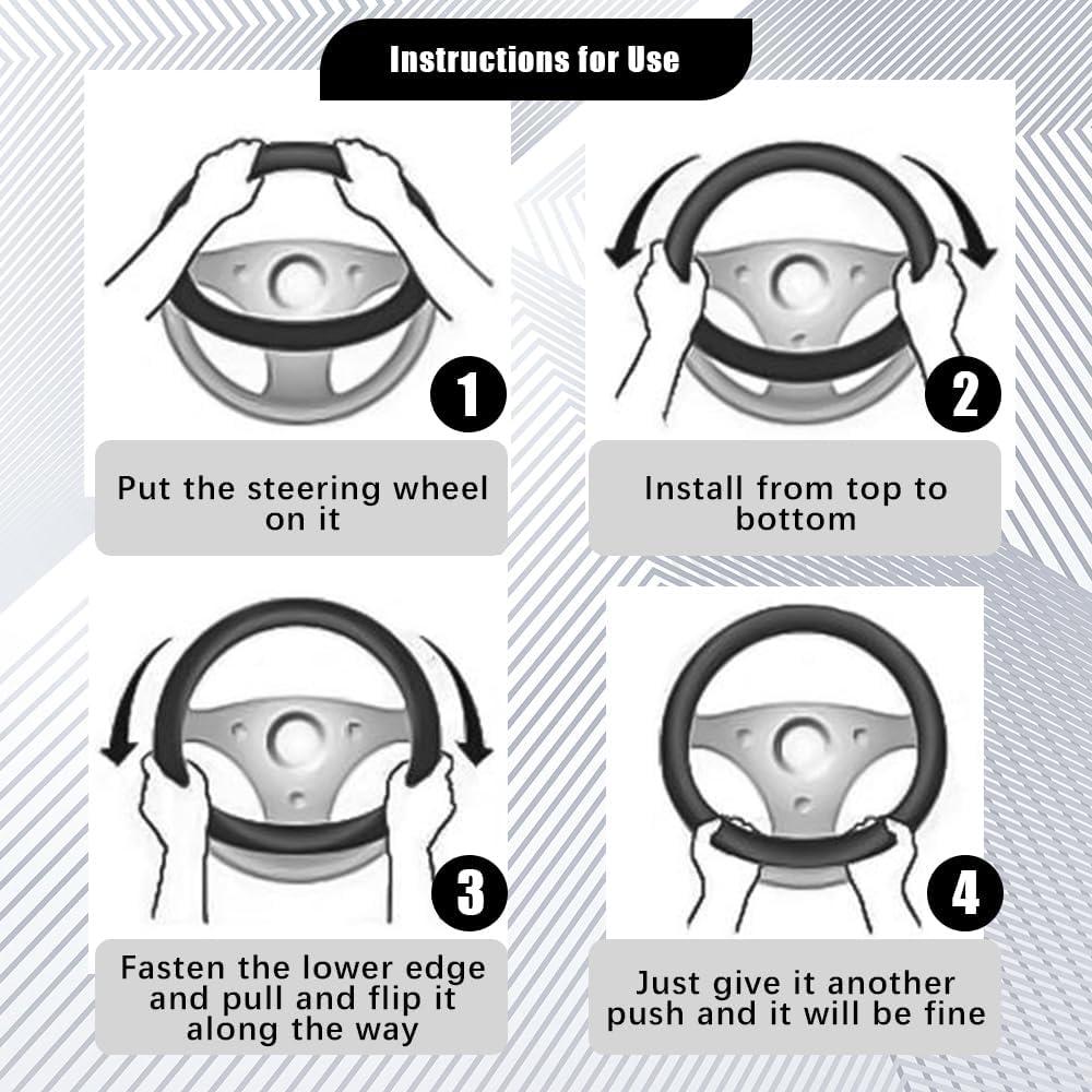 Cubierta de Volante HQRNYP 15 Pulgadas Cuero Microfibra Beige