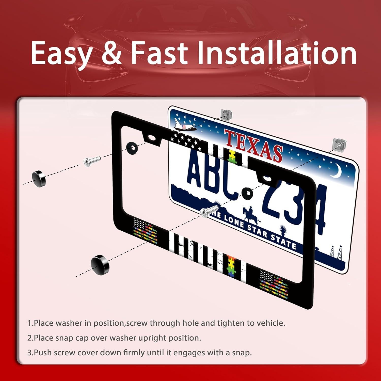 Marco de Placa de Licencia BRAGHRTED Acero Inoxidable 31x15 cm