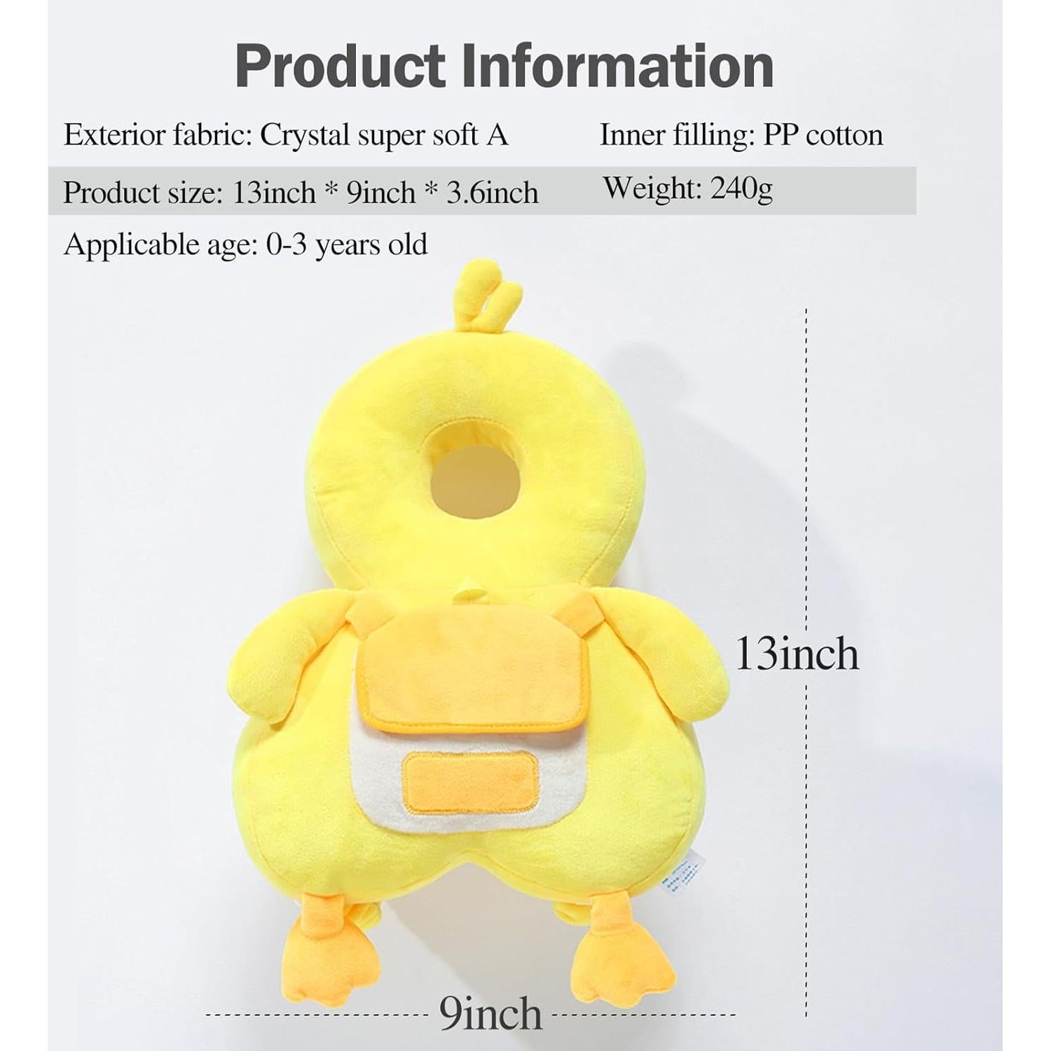 Mochila Protectora de Cabeza Bebé Genérico Pato-A Ajustable