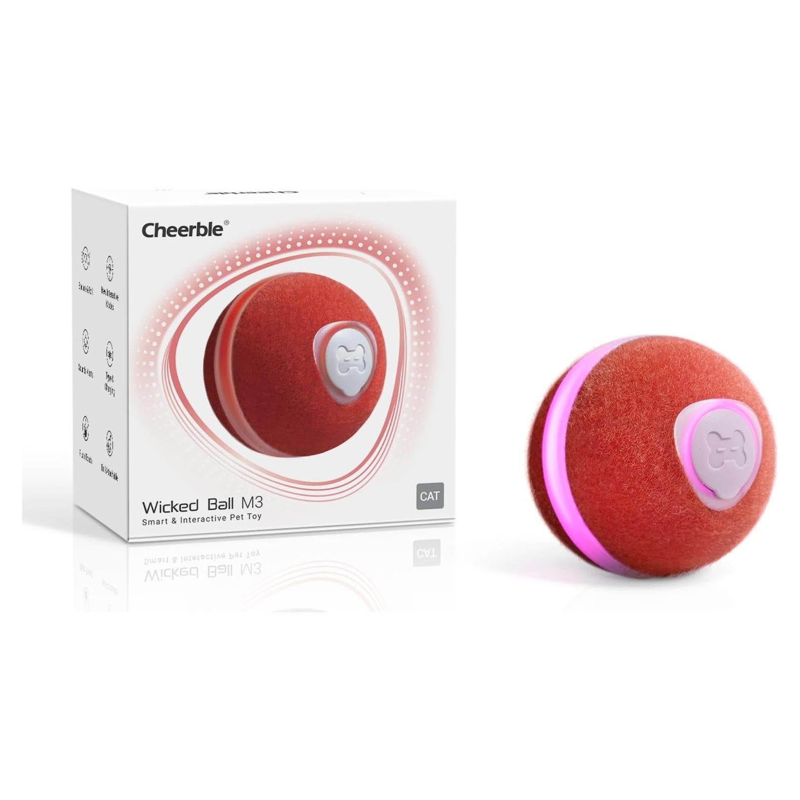 Bola Interactiva Cheerble M3 para Gatos con Luz y Modos