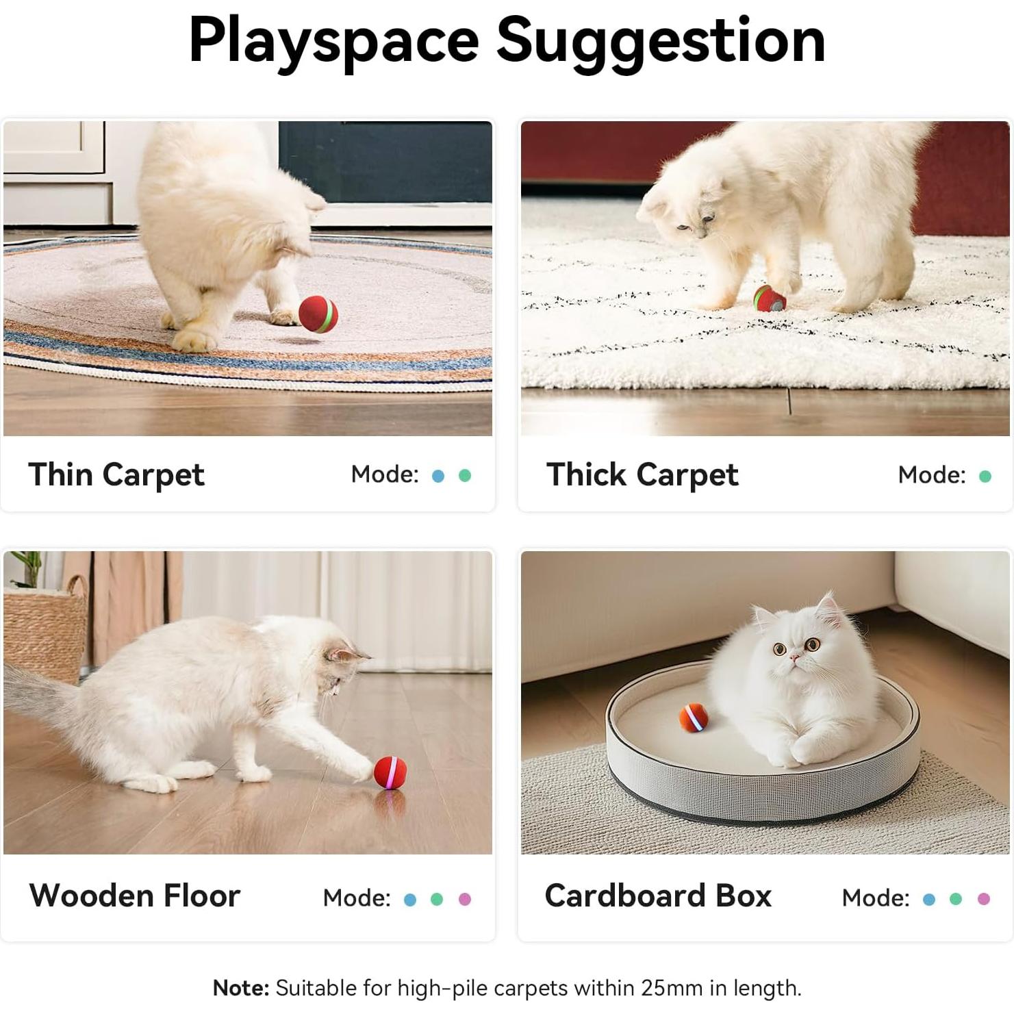 Bola Interactiva Cheerble M3 para Gatos con Luz y Modos