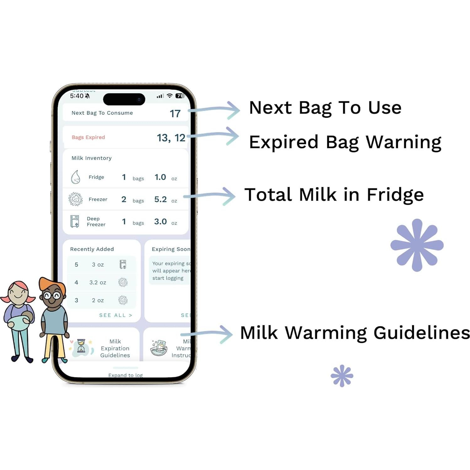 Etiquetas Inteligentes Cubtale para Bolsas de Leche Materna - 500 Unidades