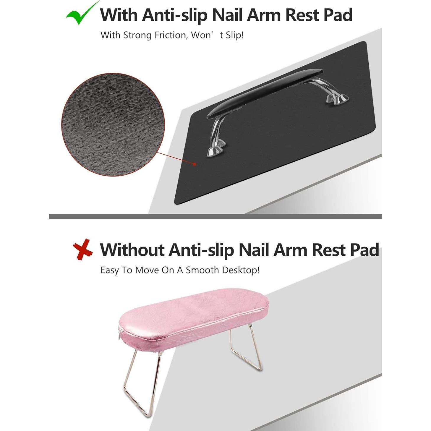 Tapete de Uñas Deciniee 60x40cm Microfibra PU Negro