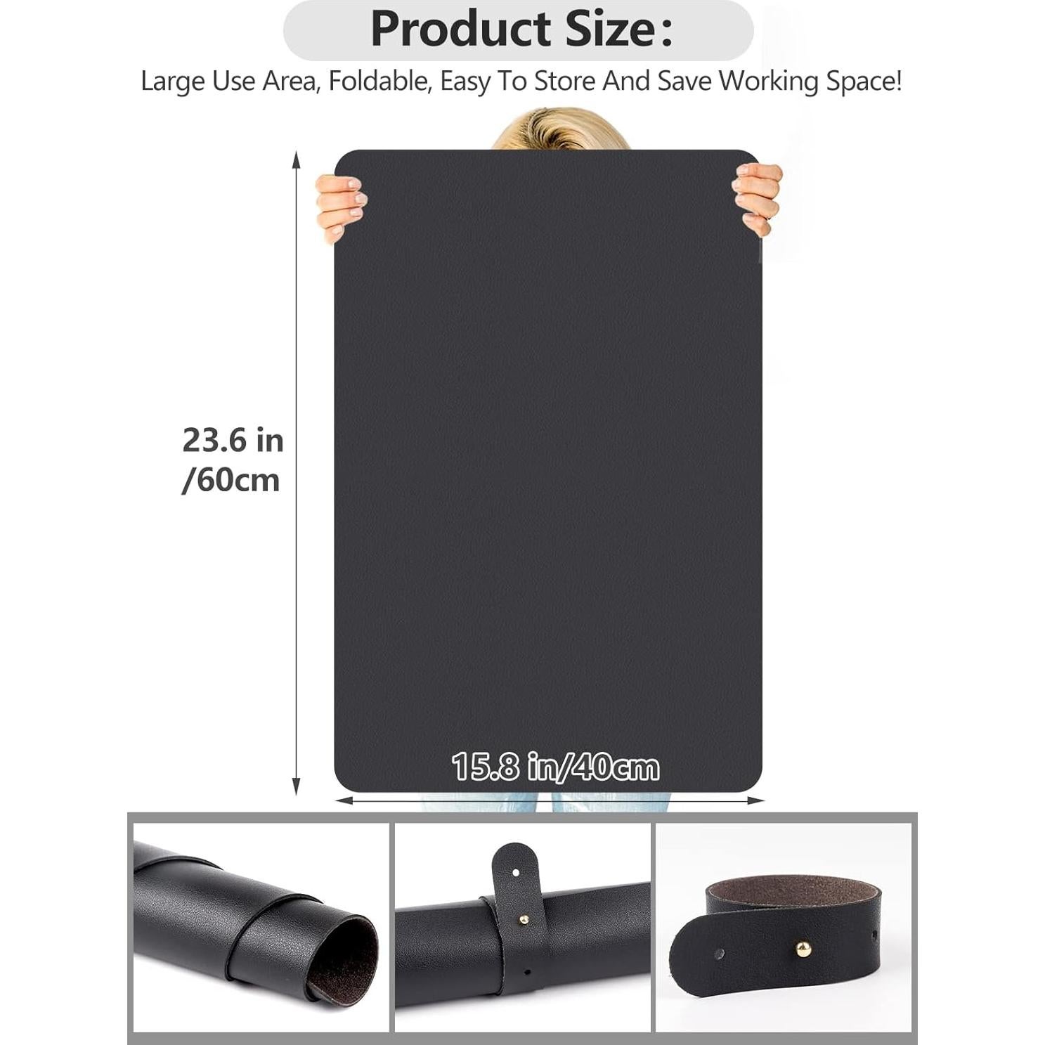 Tapete de Uñas Deciniee 60x40cm Microfibra PU Negro