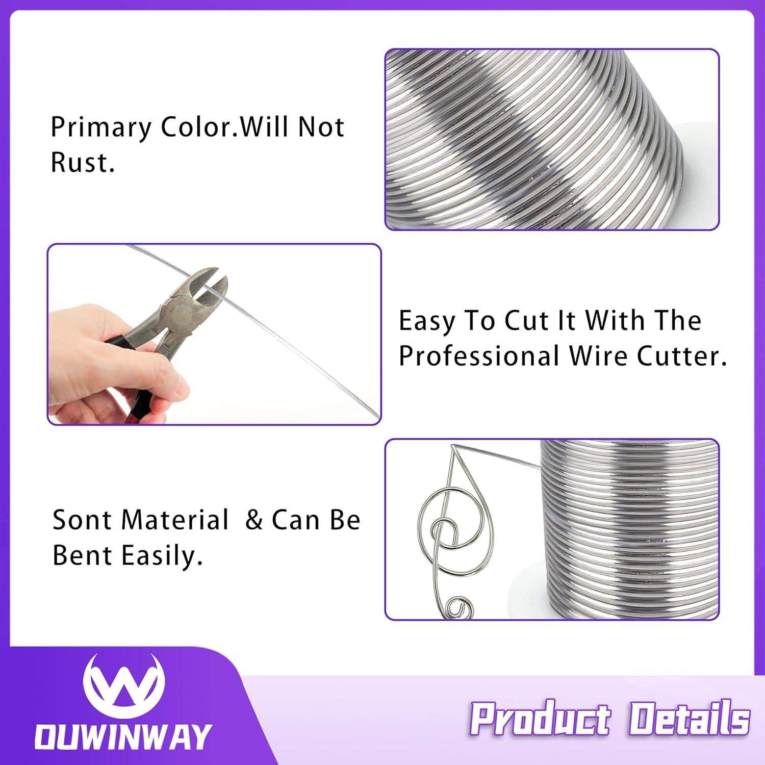 Alambre de Aluminio Semi Redondo Ouwinway 12 Gauge 17.07m