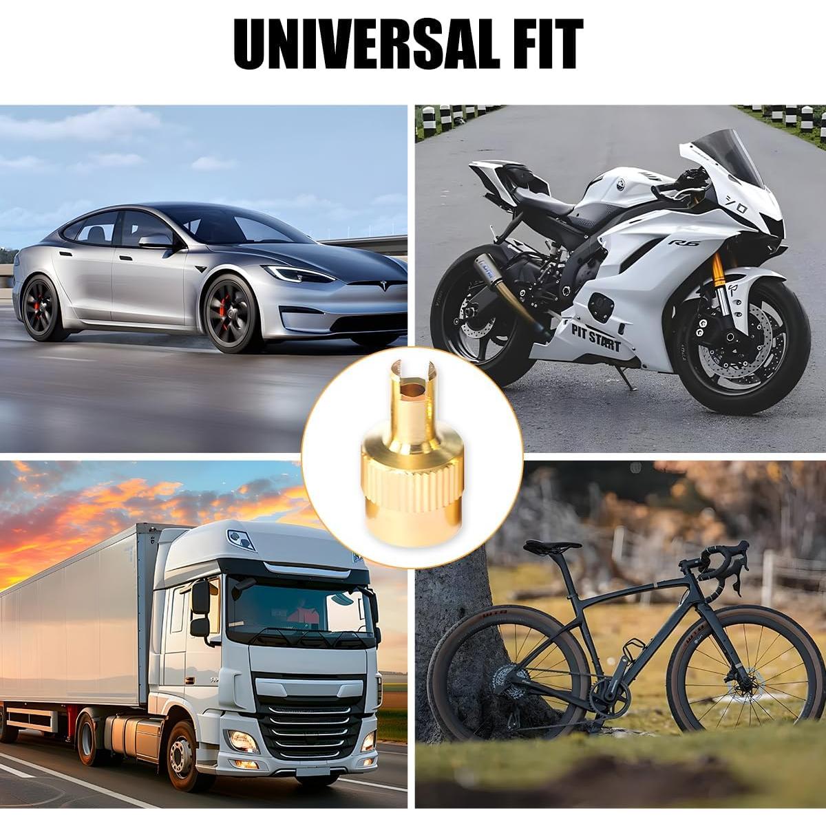 Tapones de Válvula de Neumático FALVFUN - 10 Piezas Bronce