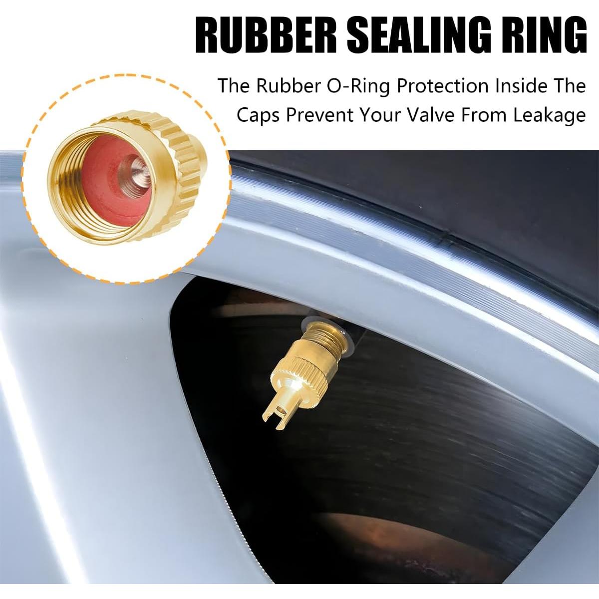 Tapones de Válvula de Neumático FALVFUN - 10 Piezas Bronce