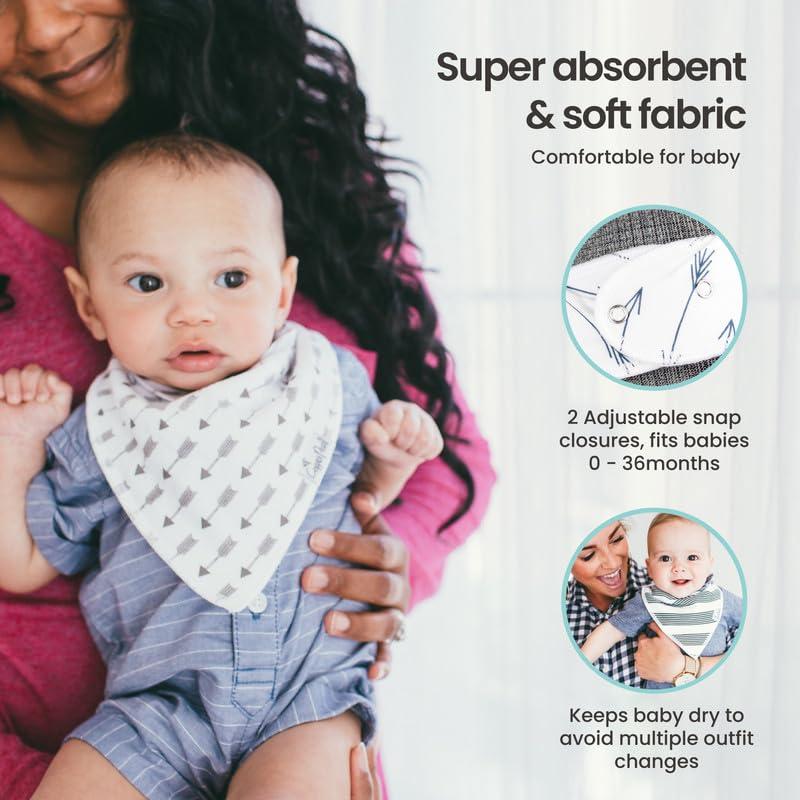 Copper Pearl Baberos de Algodón Suave para Bebés - Conjunto Amelia