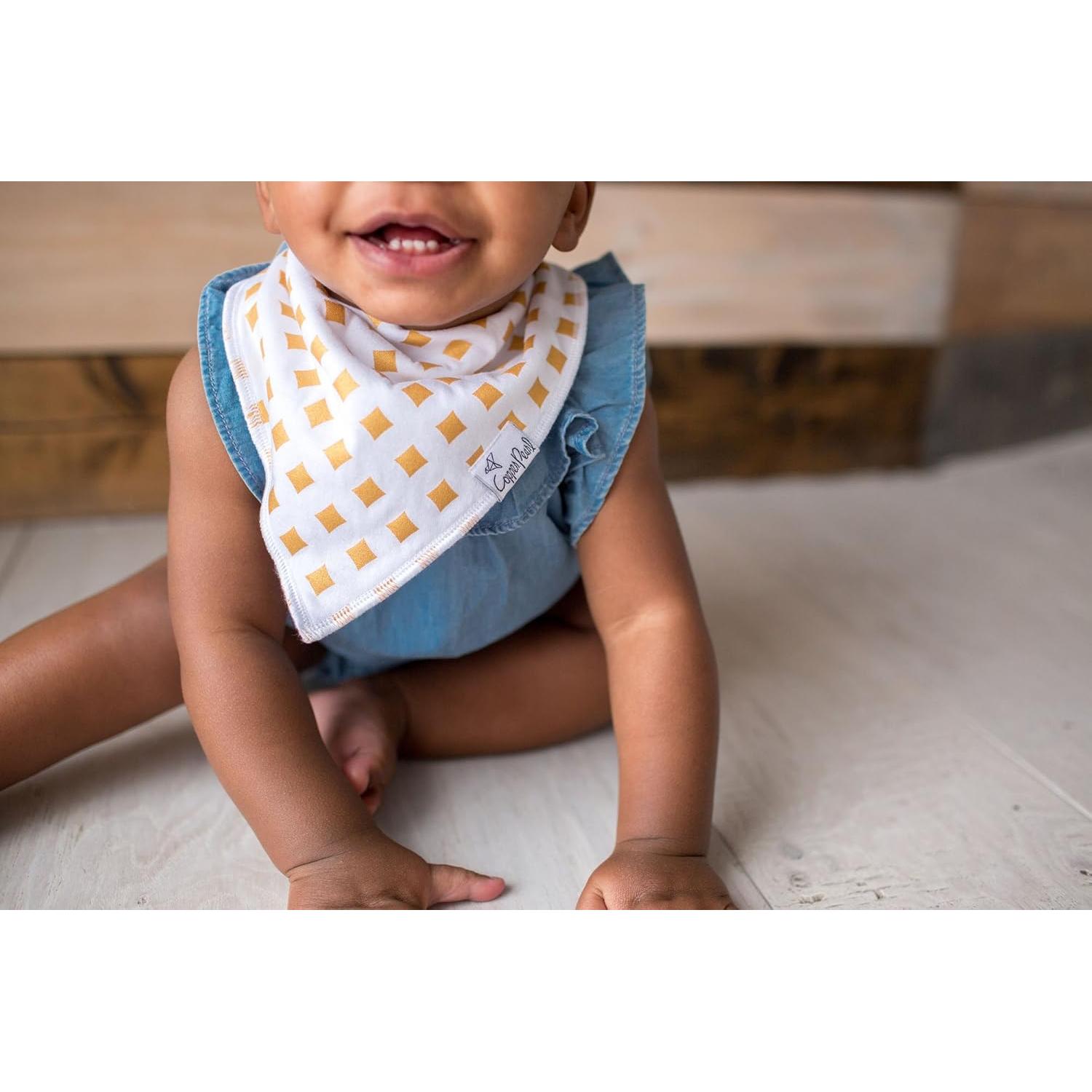 Copper Pearl Baberos de Algodón Suave para Bebés - Conjunto Amelia