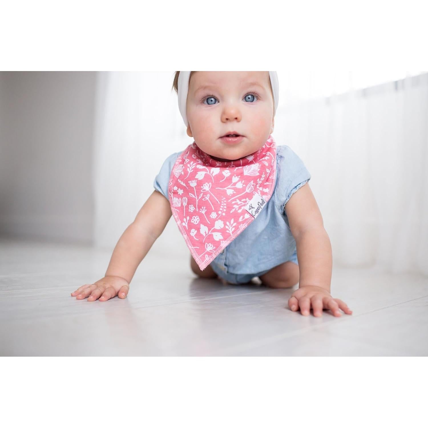 Copper Pearl Baberos de Algodón Suave para Bebés - Conjunto Amelia