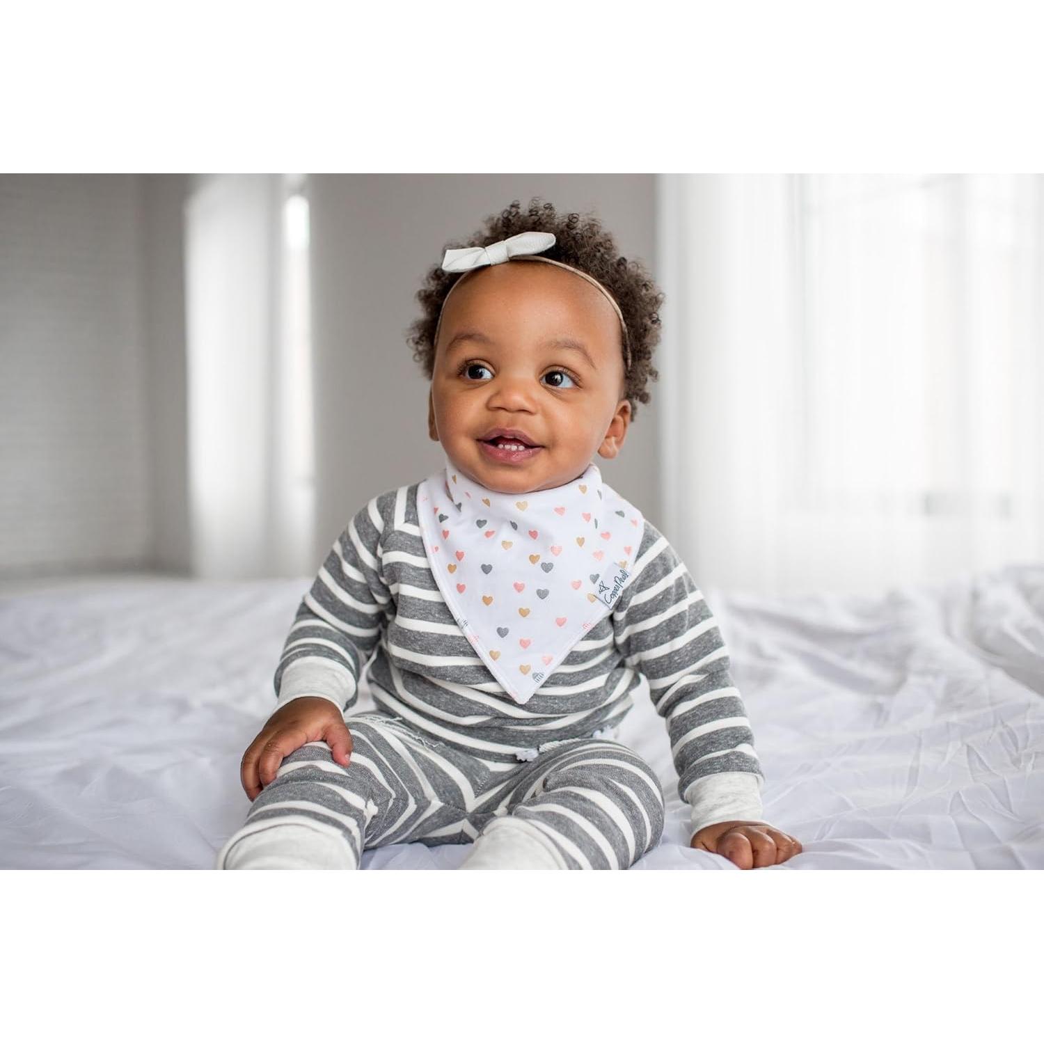 Copper Pearl Baberos de Algodón Suave para Bebés - Conjunto Amelia
