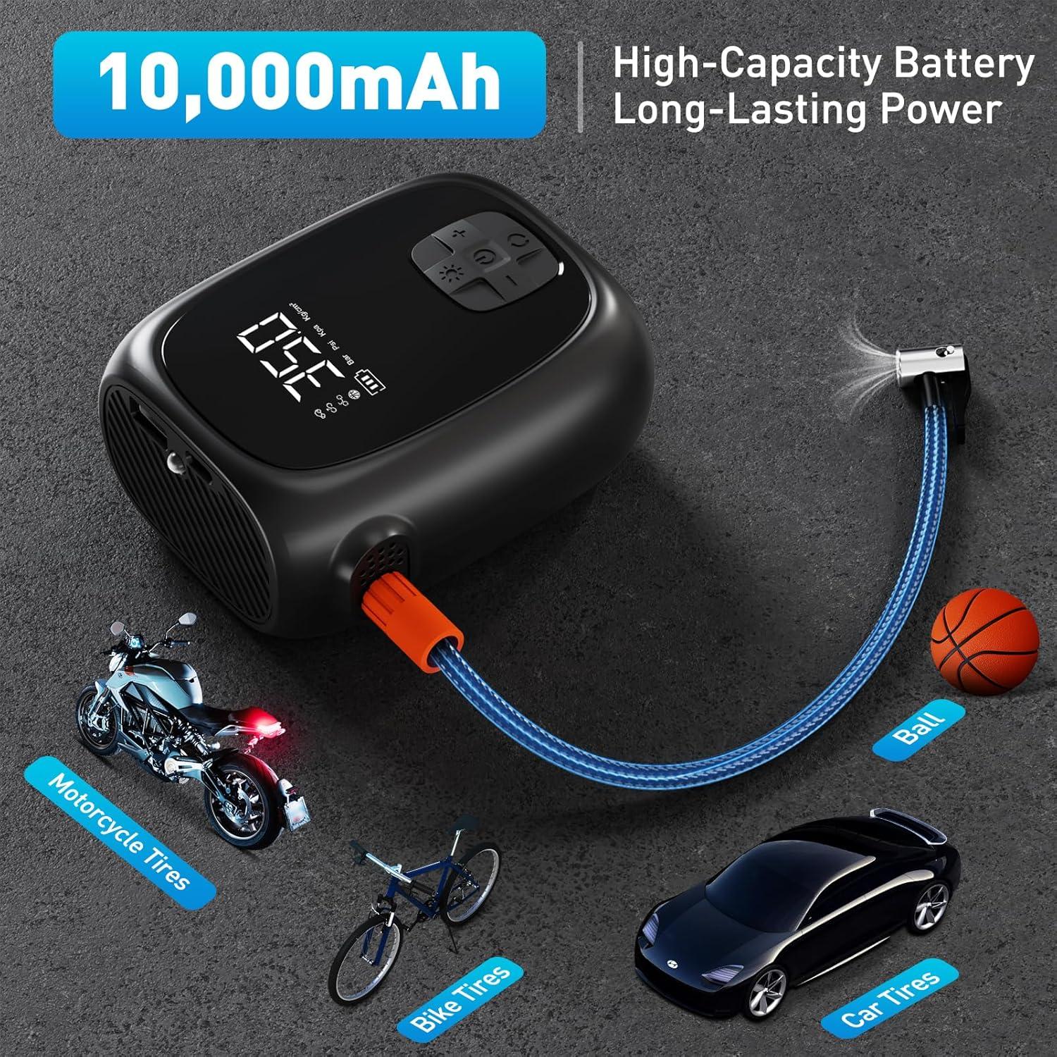 Compresor de Aire Portátil Evjeal 60W con Pantalla LED y USB