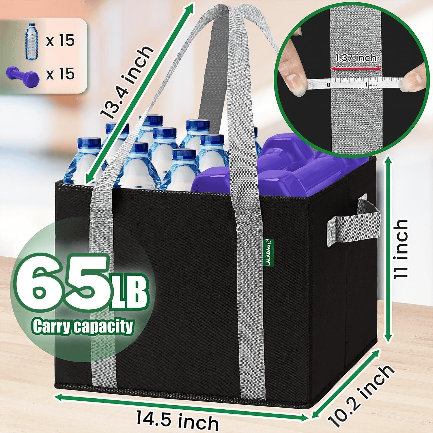 Bolsas de Compras Reutilizables LALABAG - Paquete de 3, Alta Resistencia