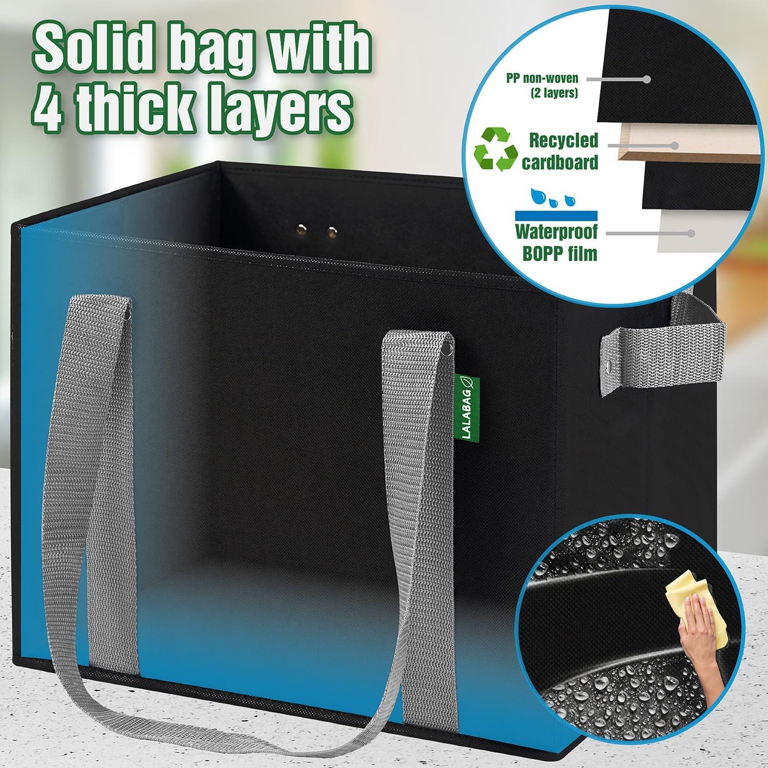 Bolsas de Compras Reutilizables LALABAG - Paquete de 3, Alta Resistencia