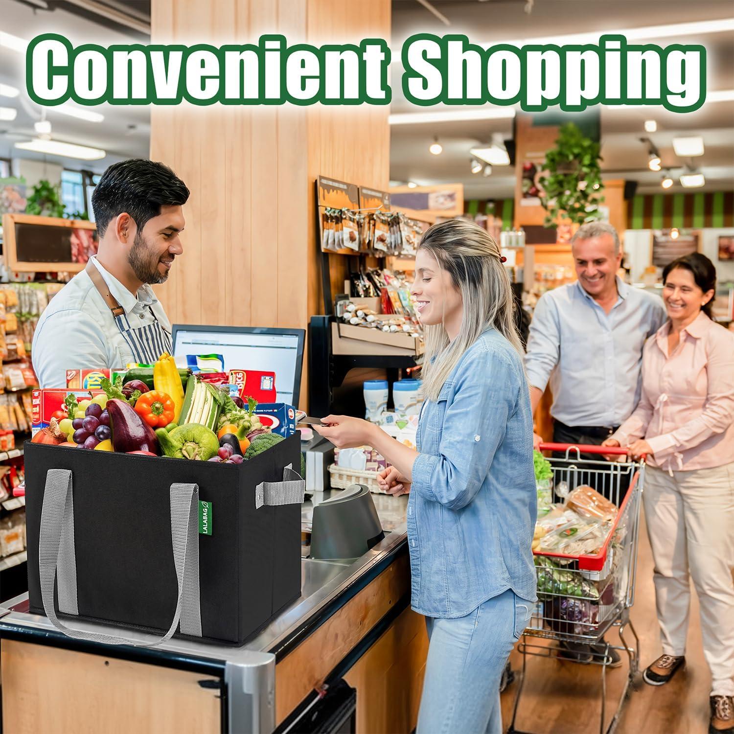 Bolsas de Compras Reutilizables LALABAG - Paquete de 3, Alta Resistencia