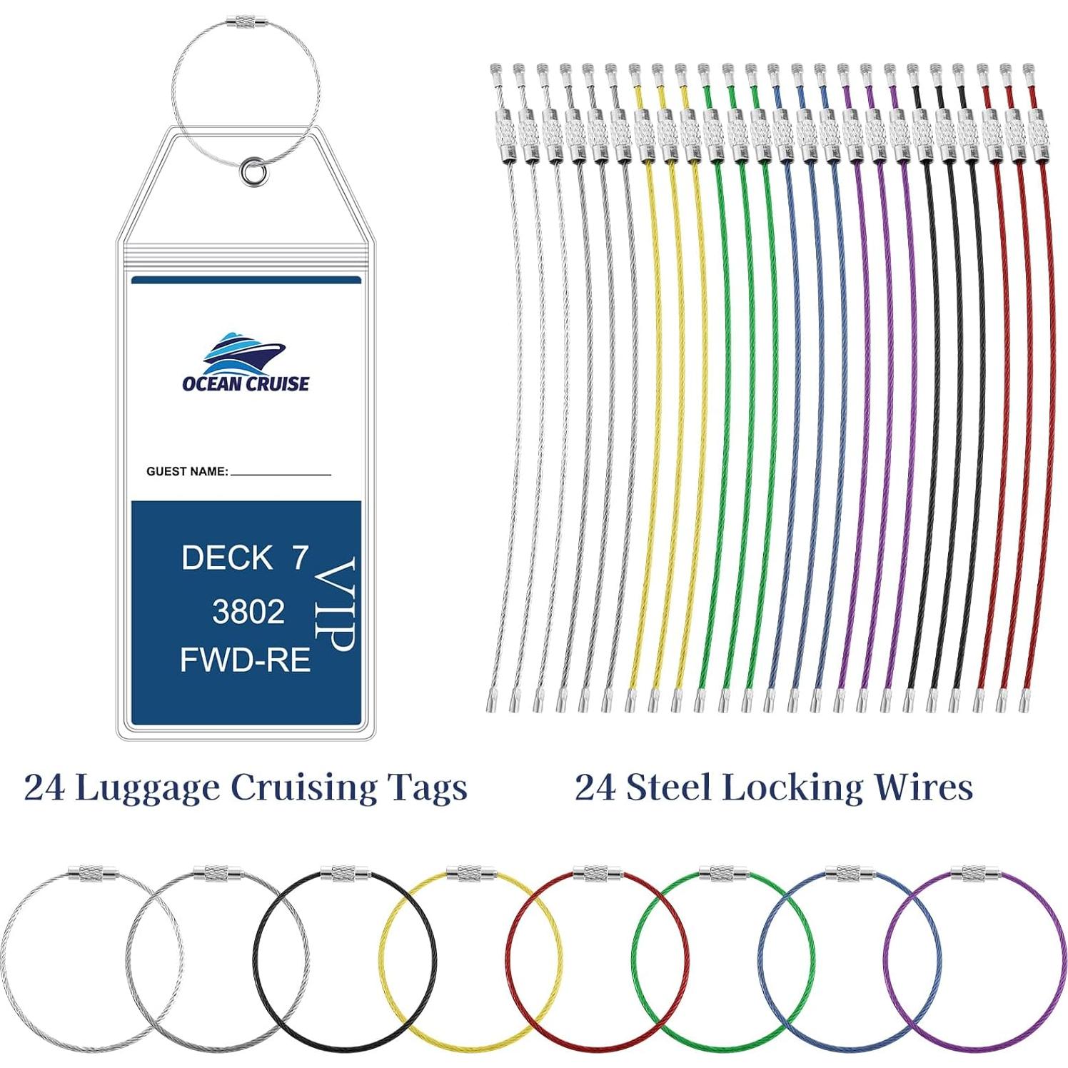Woanger 24 Etiquetas de Equipaje Impermeables para Crucero 19x8.9cm