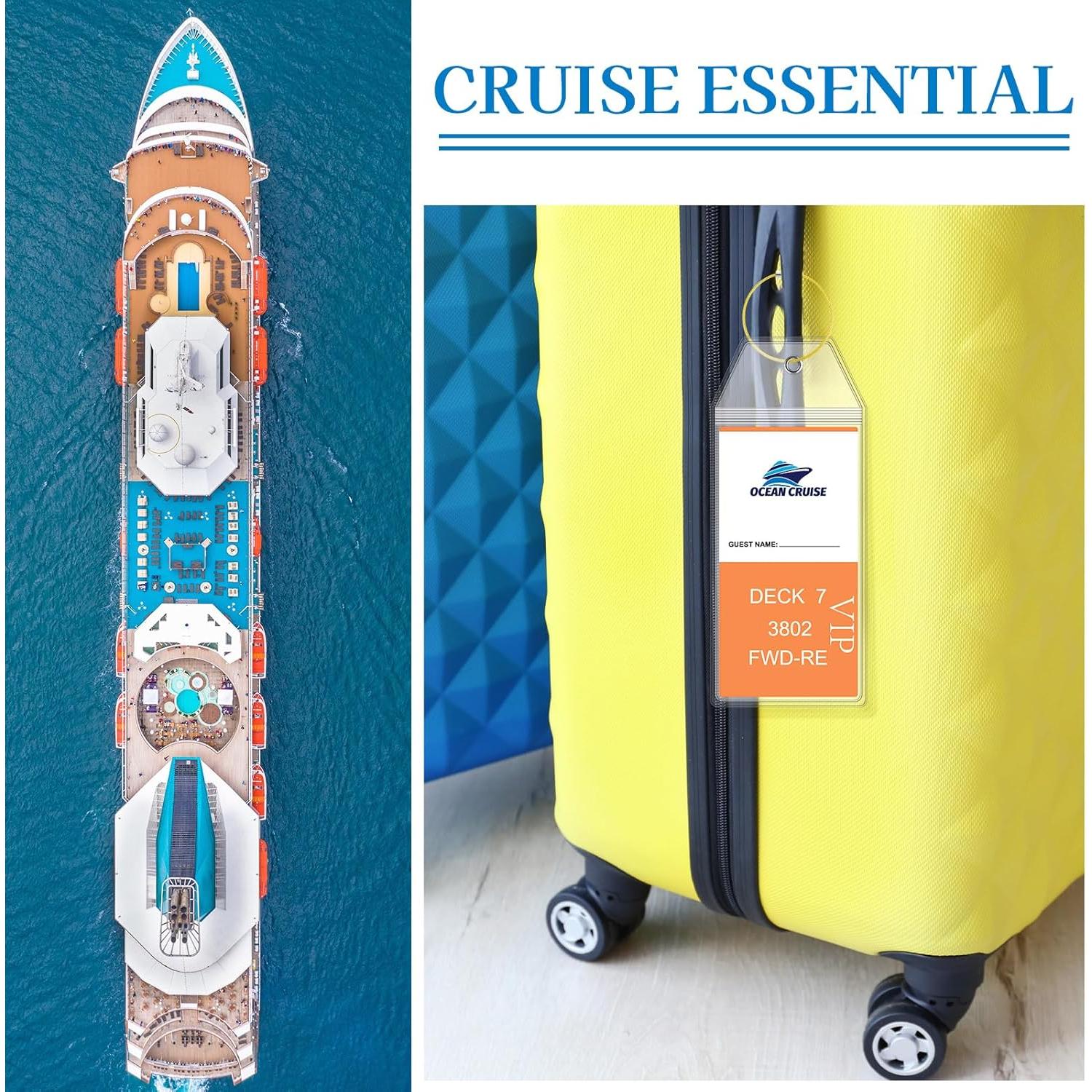 Woanger 24 Etiquetas de Equipaje Impermeables para Crucero 19x8.9cm