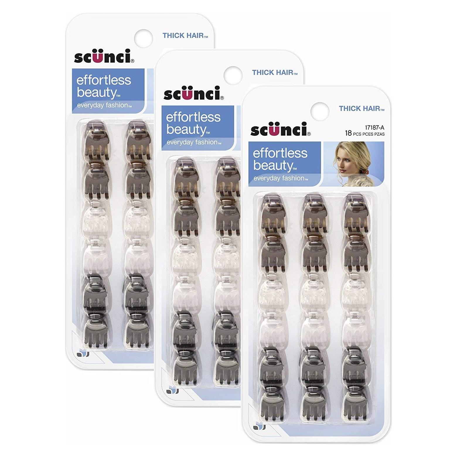 Mini Pinzas de Mandíbula Scunci 1718703 - 18 Unidades