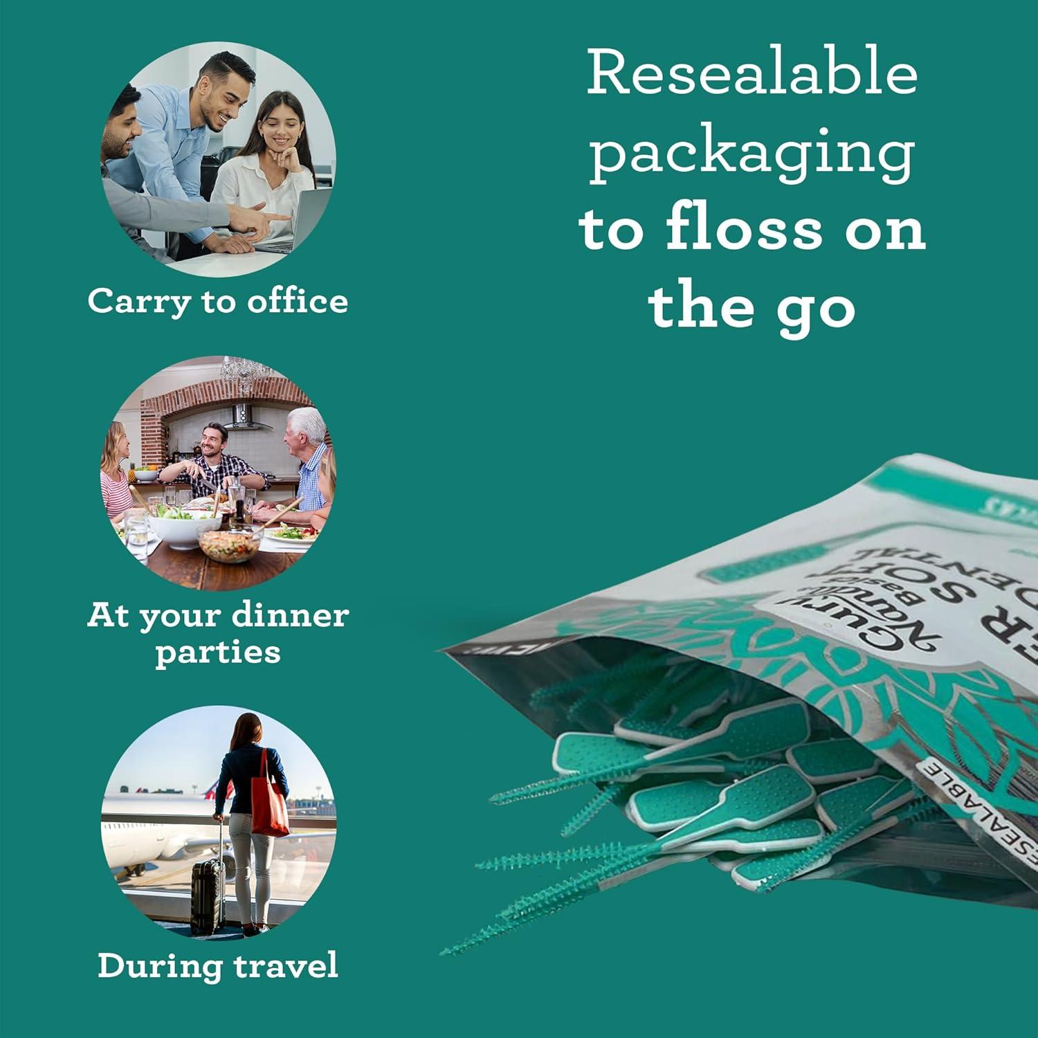 Palillos Interdentales GuruNanda - 100 Unidades Suaves y Flexibles