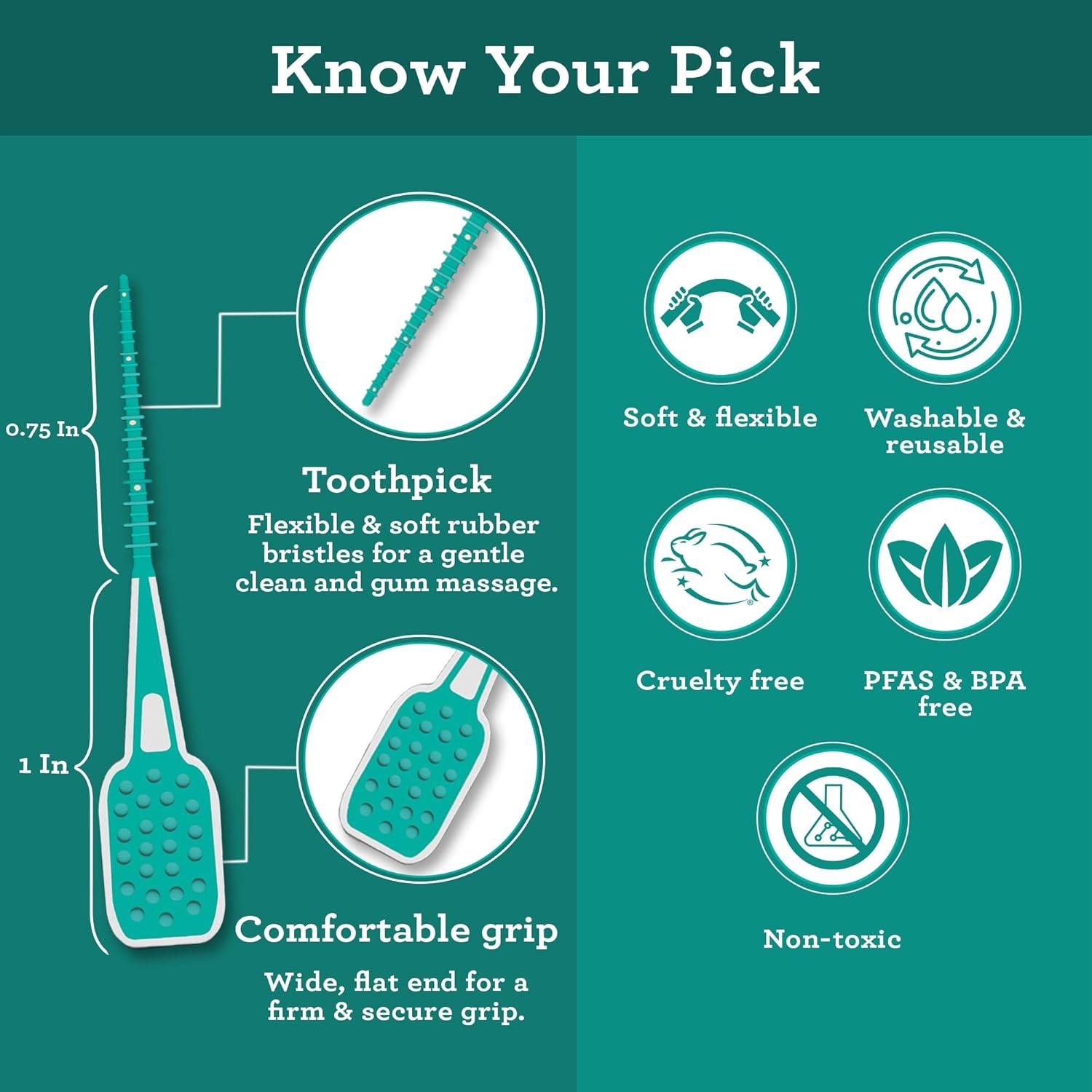 Palillos Interdentales GuruNanda - 100 Unidades Suaves y Flexibles