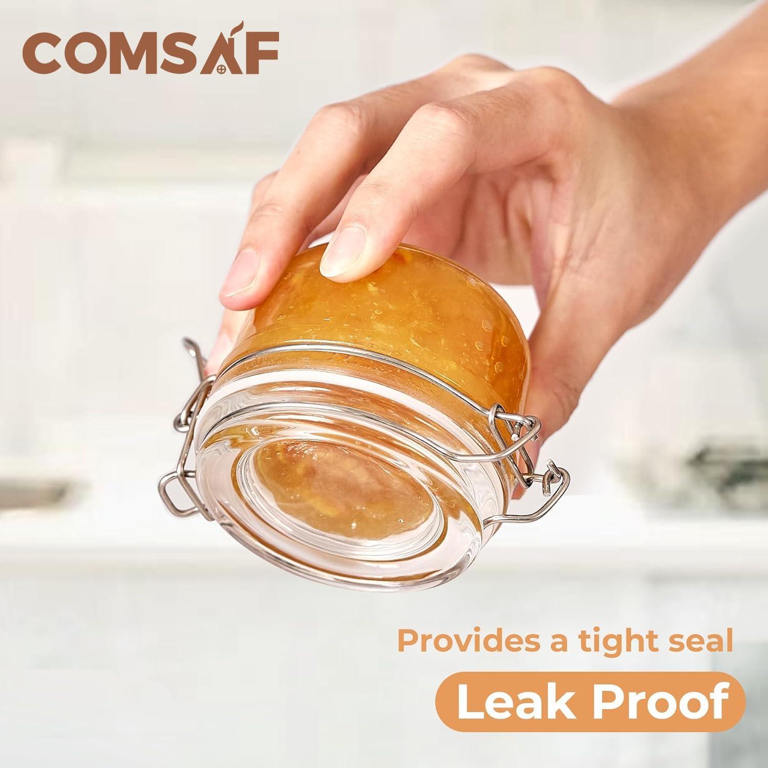 Tarros de Vidrio Herméticos ComSaf 113.4g Set de 6 Redondos