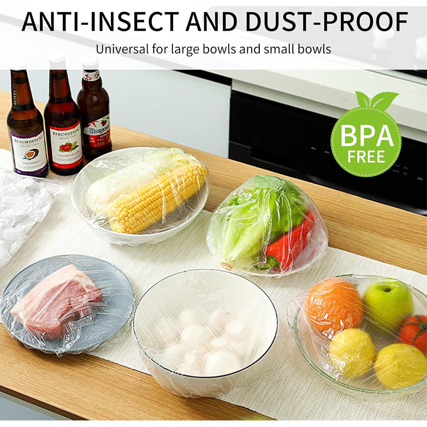 Cubiertas Plásticas Homelove 100pcs Elásticas para Tazones