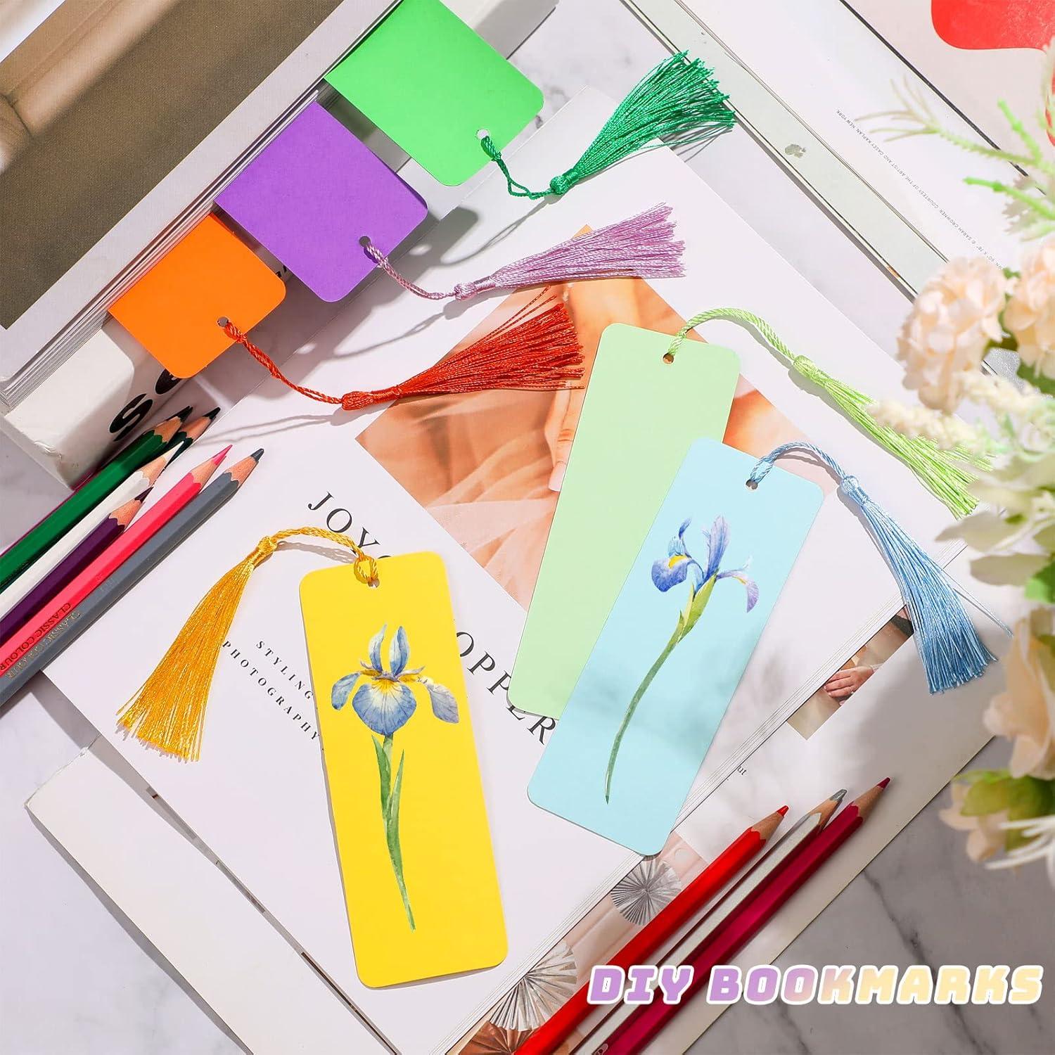 Marcadores de Papel Sinmoe 120 Pcs Coloridos con Borlas 4.8x14 cm