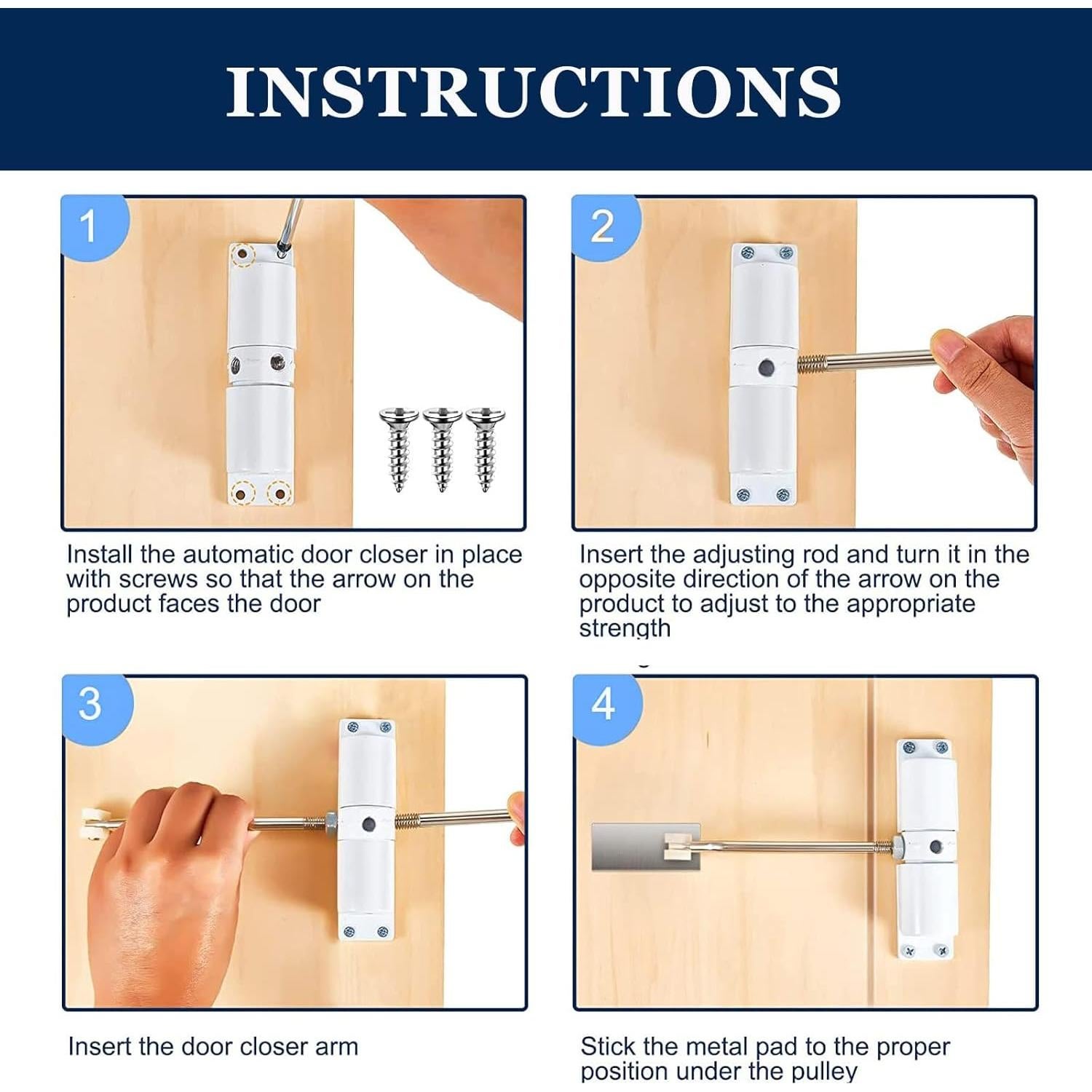Cerradura Automática de Puerta DIYTOLLSTORE Ajustable 30 kg