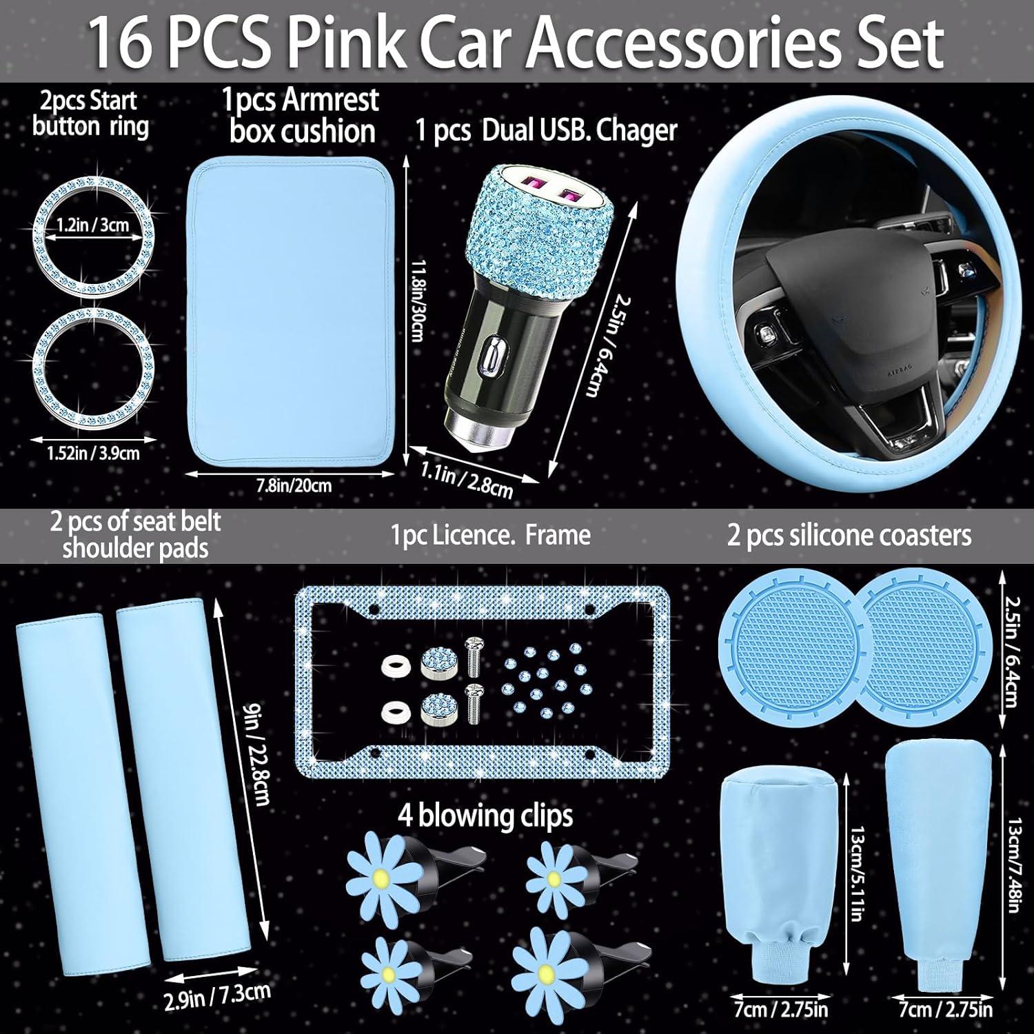 Conjunto de Accesorios para Automóvil Tallew 15 Piezas Rosa