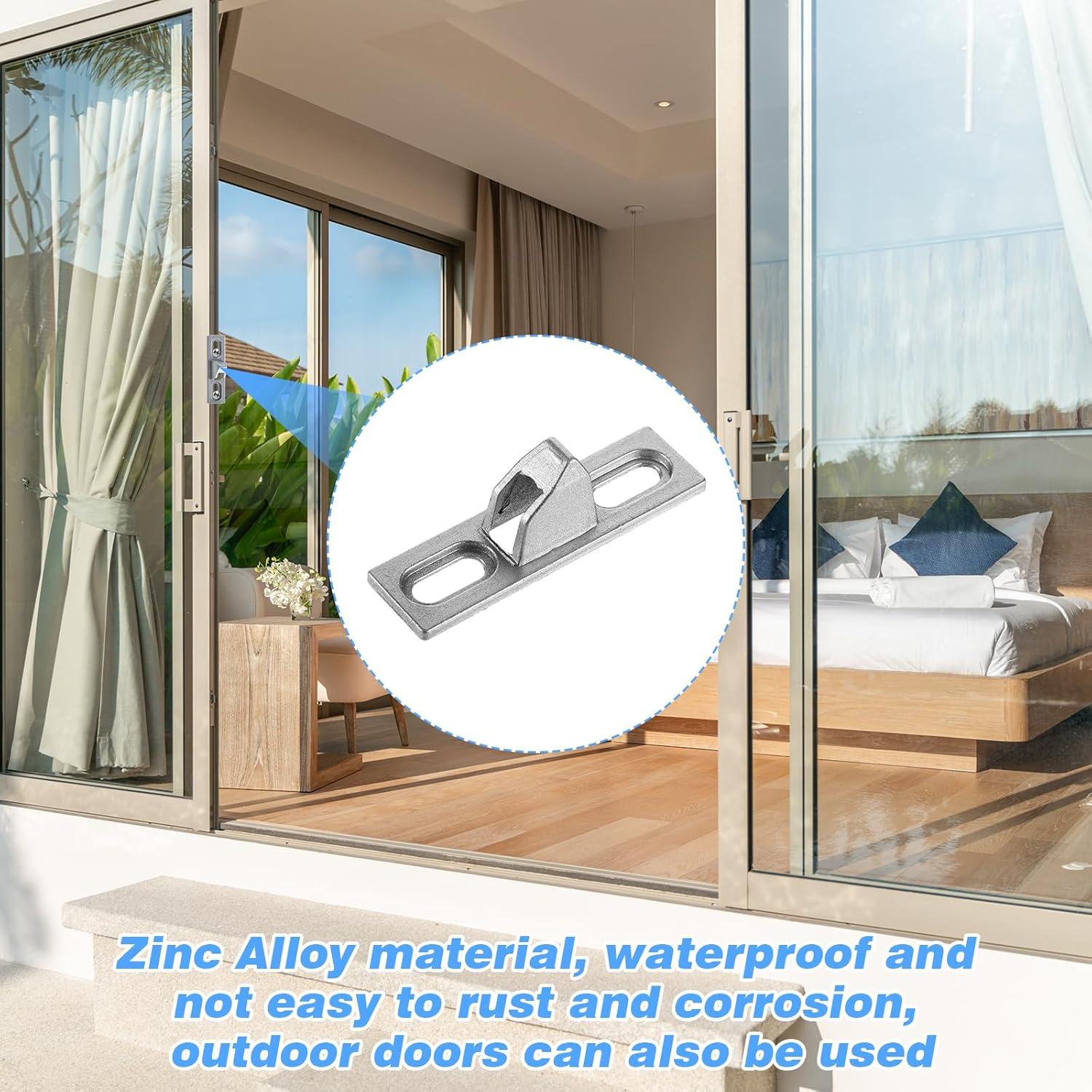 2 Sujetadores de Puerta Corredera HJZHII Plata 6.1x1.7cm