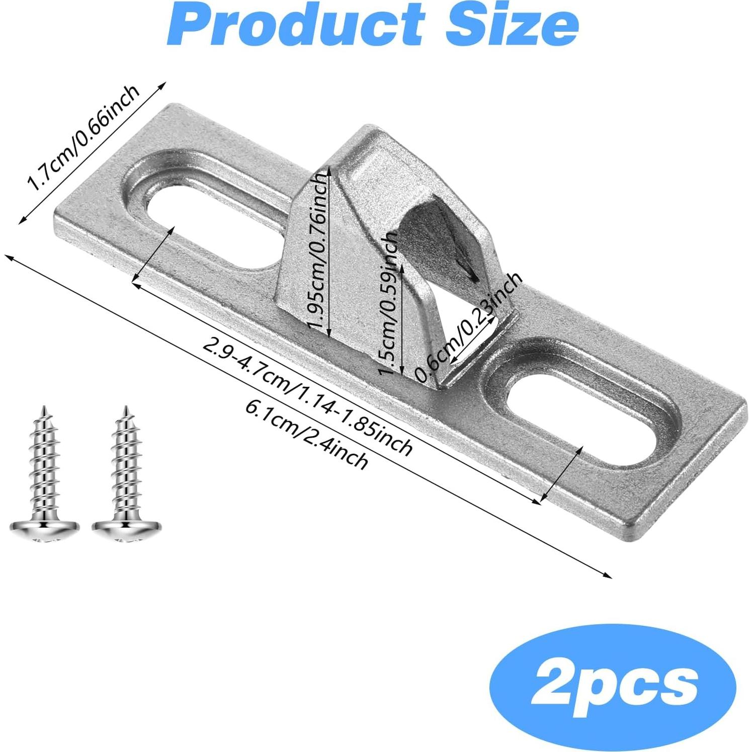 2 Sujetadores de Puerta Corredera HJZHII Plata 6.1x1.7cm