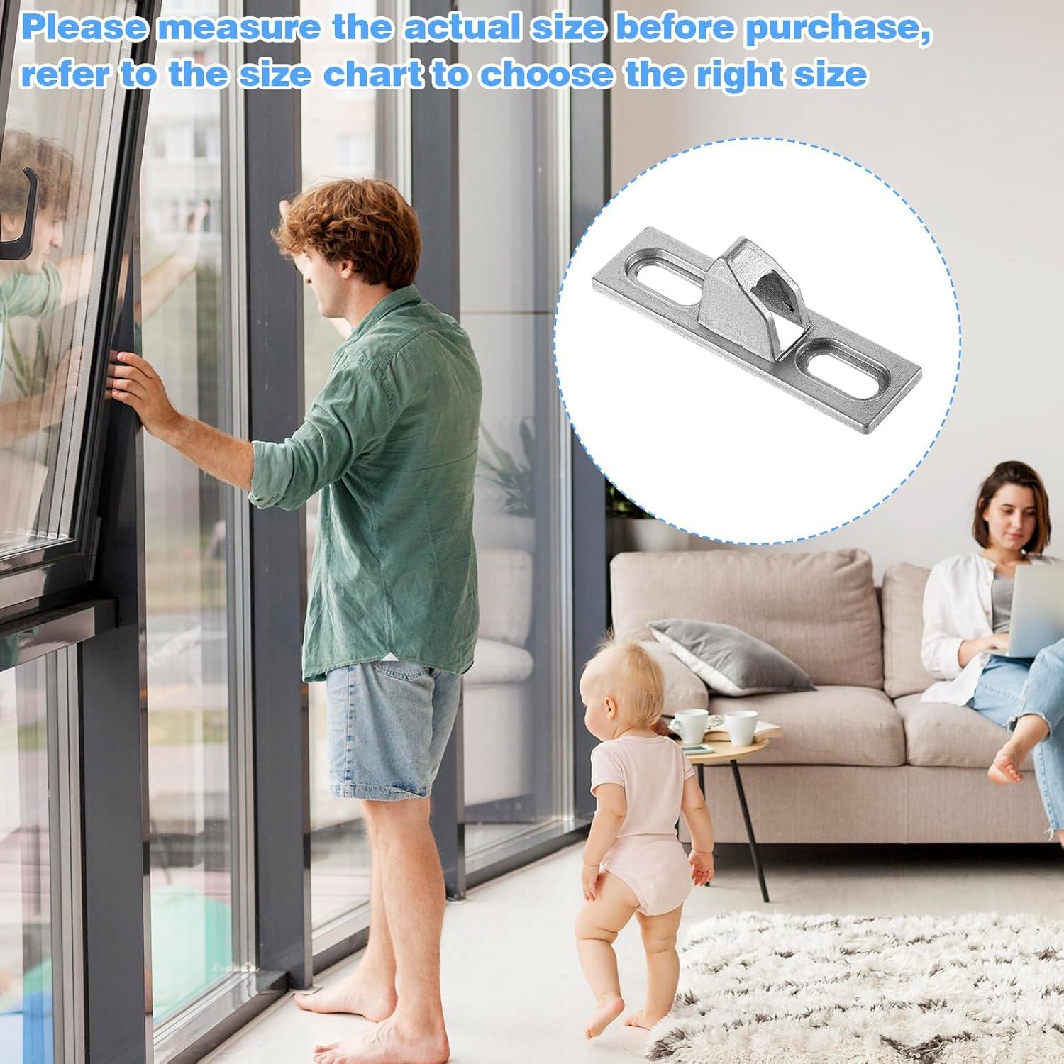 2 Sujetadores de Puerta Corredera HJZHII Plata 6.1x1.7cm