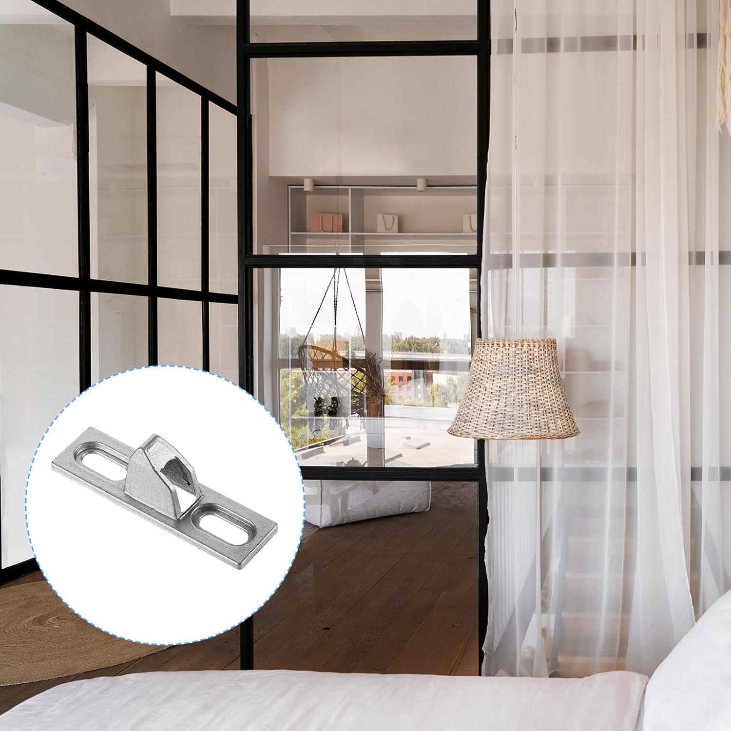 2 Sujetadores de Puerta Corredera HJZHII Plata 6.1x1.7cm