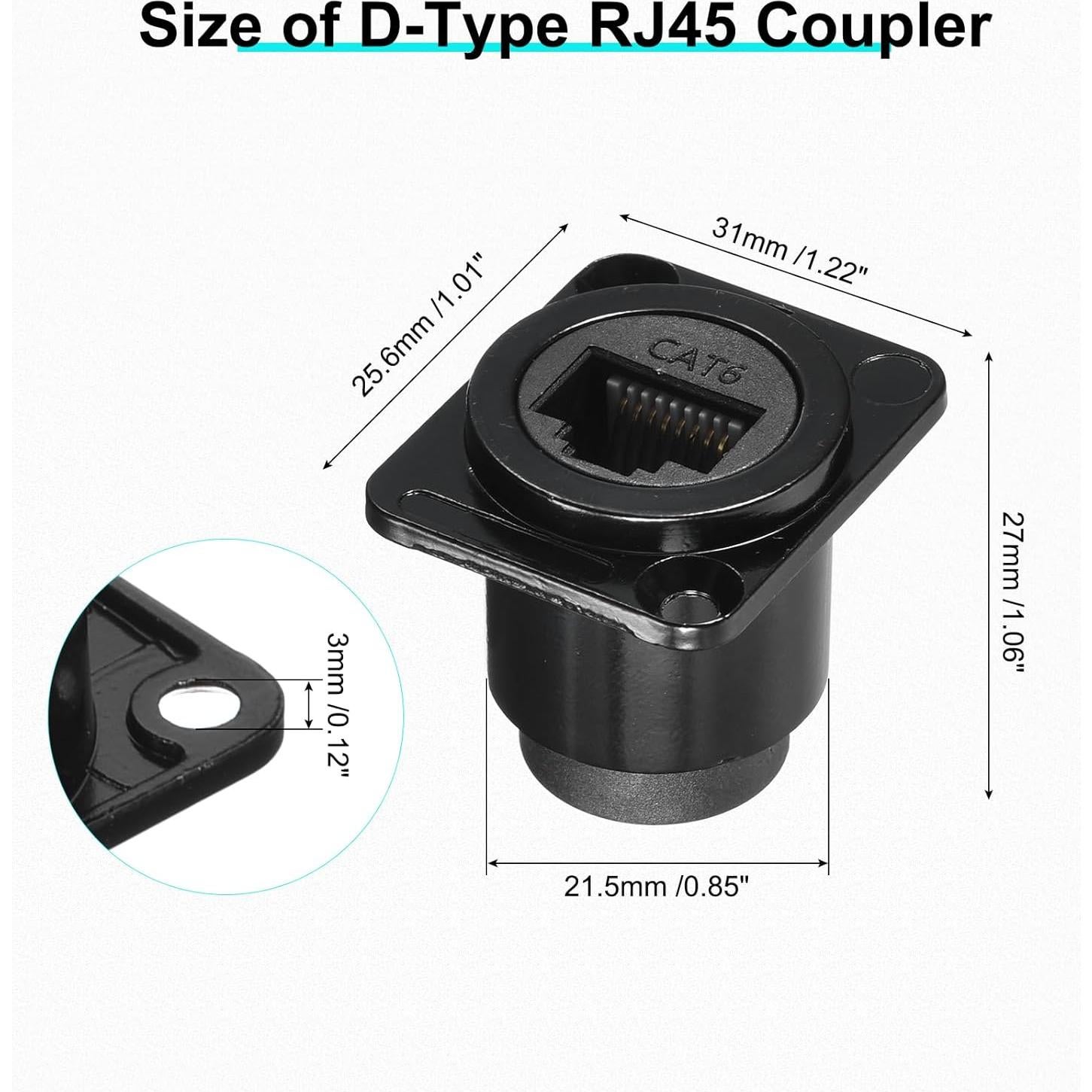 Acoplador RJ45 tipo D MECCANIXITY hembra a hembra CAT6/CAT5E