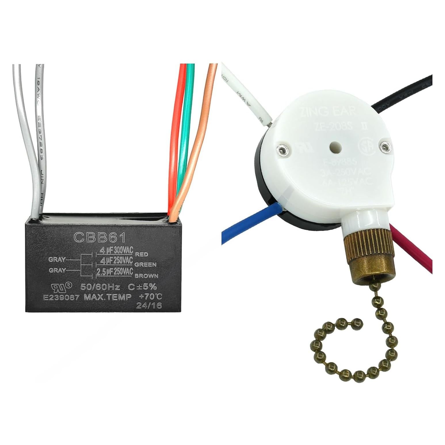 Interruptor de Ventilador de Techo YukiHalu 3 Velocidades 250V