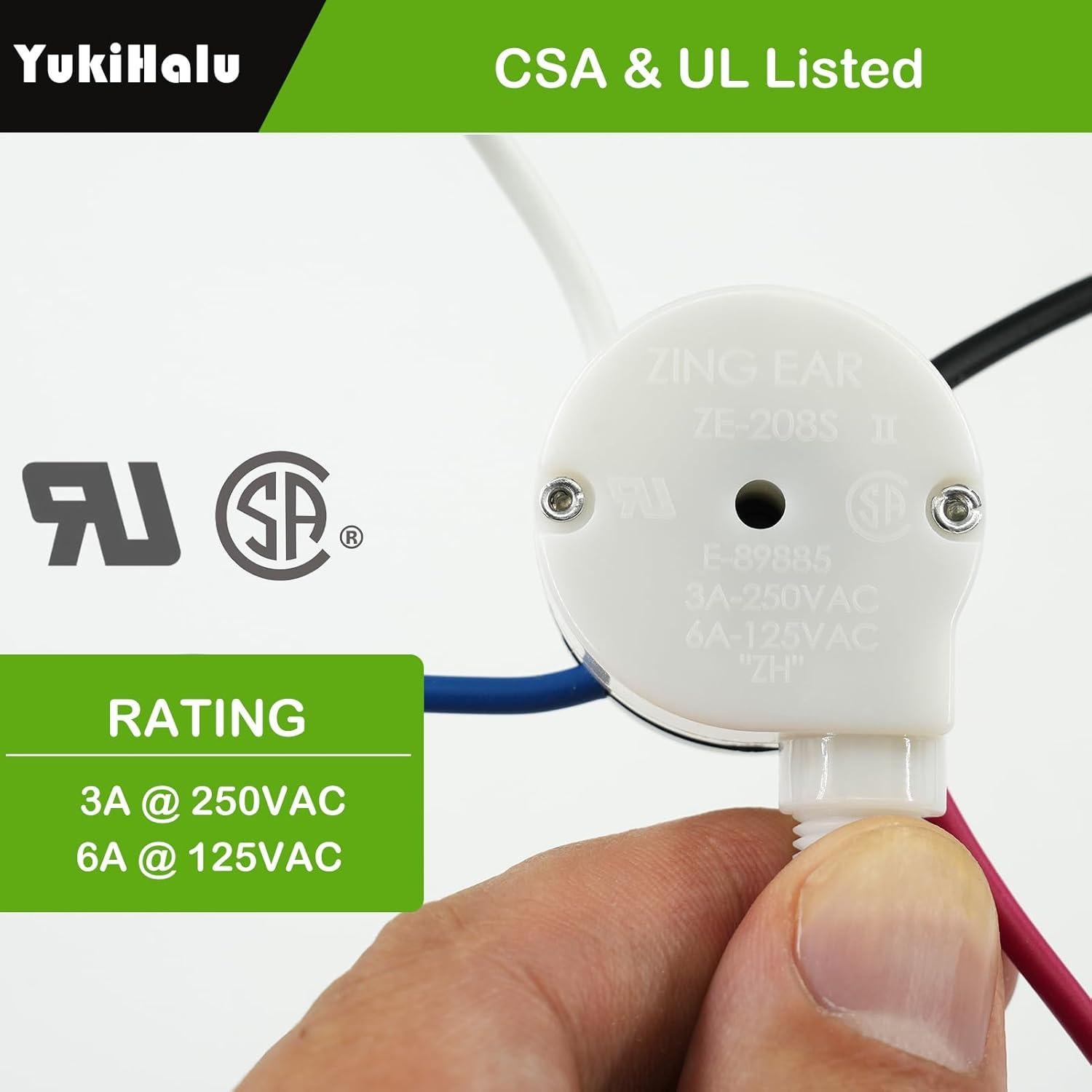 Interruptor de Ventilador de Techo YukiHalu 3 Velocidades 250V