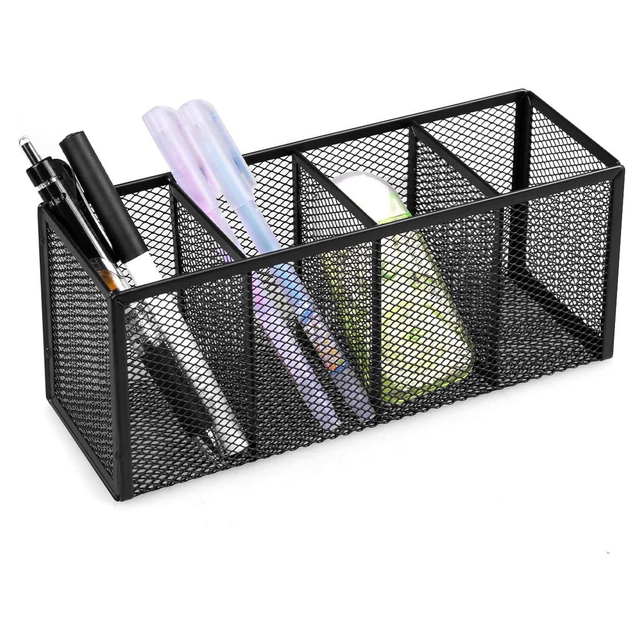 Soporte para Lápices QYH de Malla Metálica 4 Compartimentos