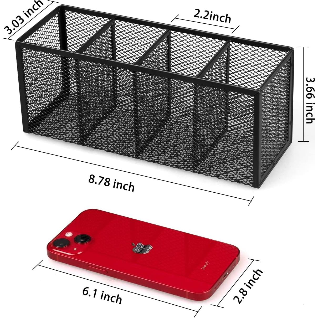 Soporte para Lápices QYH de Malla Metálica 4 Compartimentos