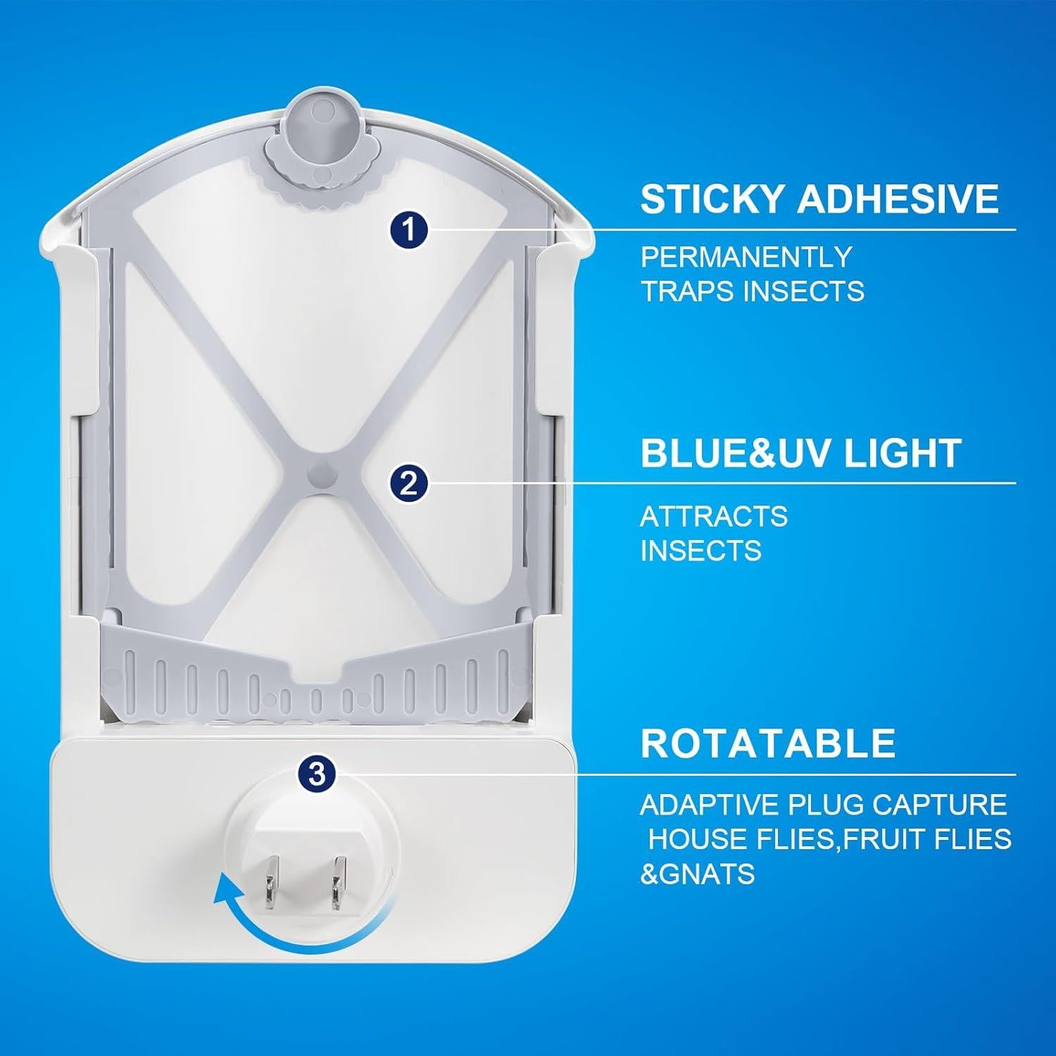 Trampa de Insectos Husaco - 2 Dispositivos y 2 Cartuchos - Captura Moscas y Mosquitos