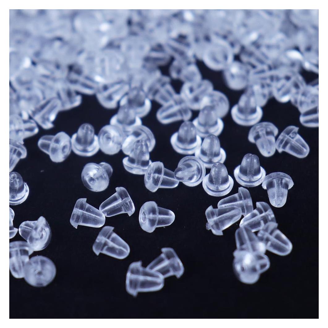 Earring Backs for Studs 240pcs Earring Back Soft Clear Ear Safety Back Pads Backstops Bullet Clutch Stopper Replacement for Fish Hook Earring Studs Hoops