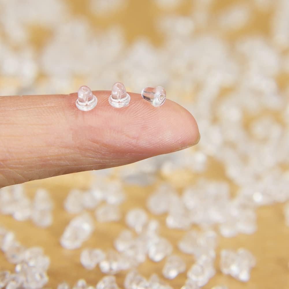 Earring Backs for Studs 240pcs Earring Back Soft Clear Ear Safety Back Pads Backstops Bullet Clutch Stopper Replacement for Fish Hook Earring Studs Hoops