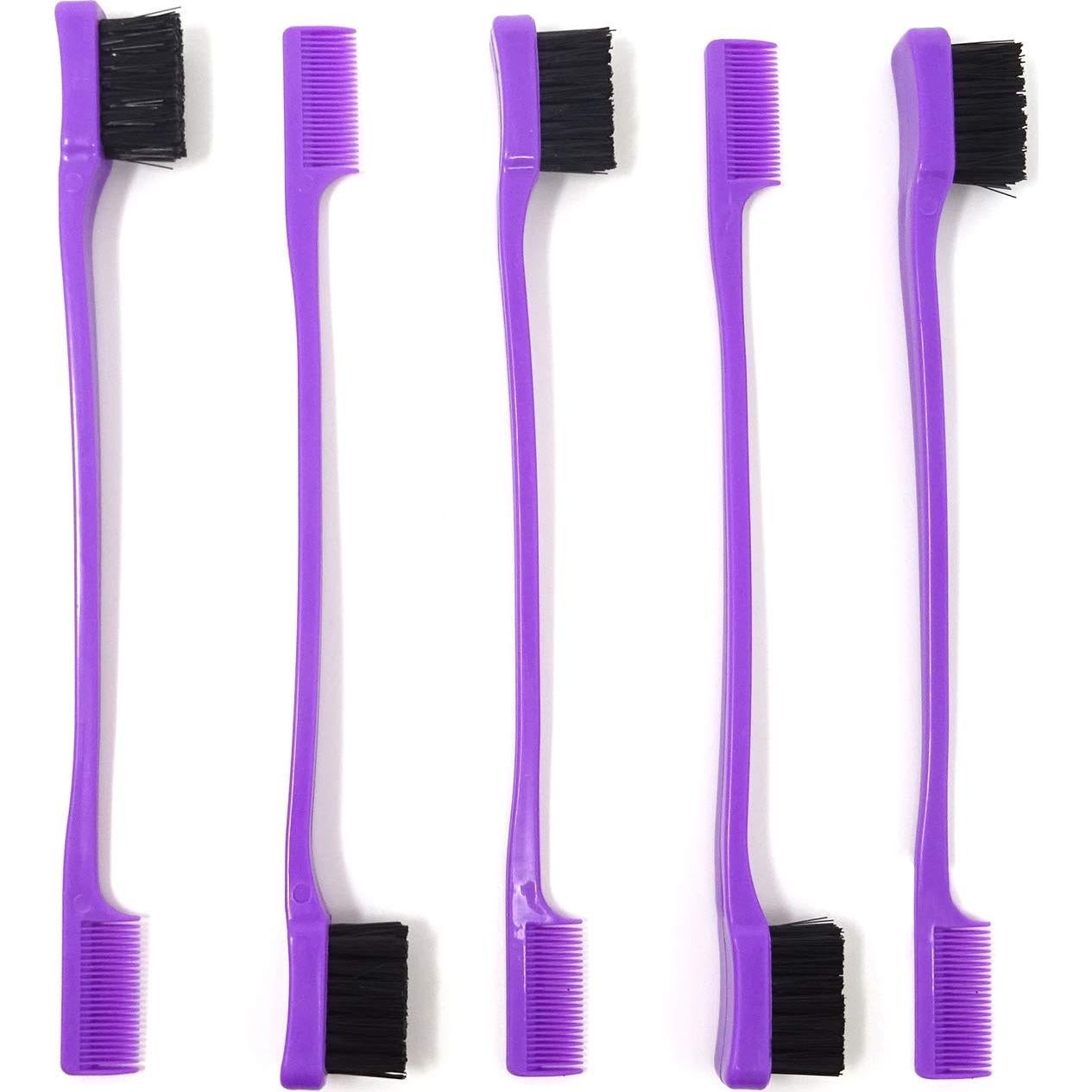 5 Cepillos de Bordes Doble Cara Honbay 17.8cm Púrpura