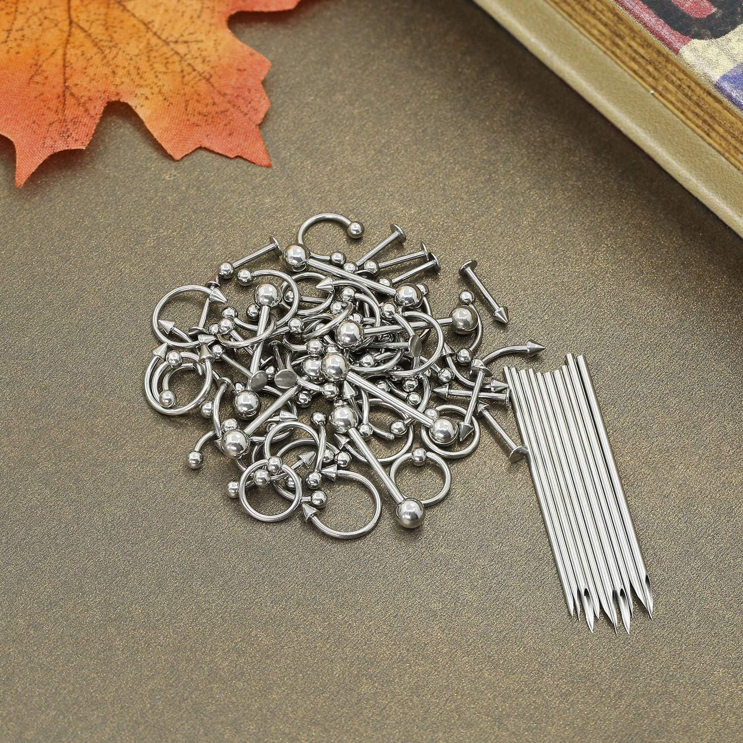 Kit de Piercing Profesional ORAZIO 84 Piezas Acero Inoxidable