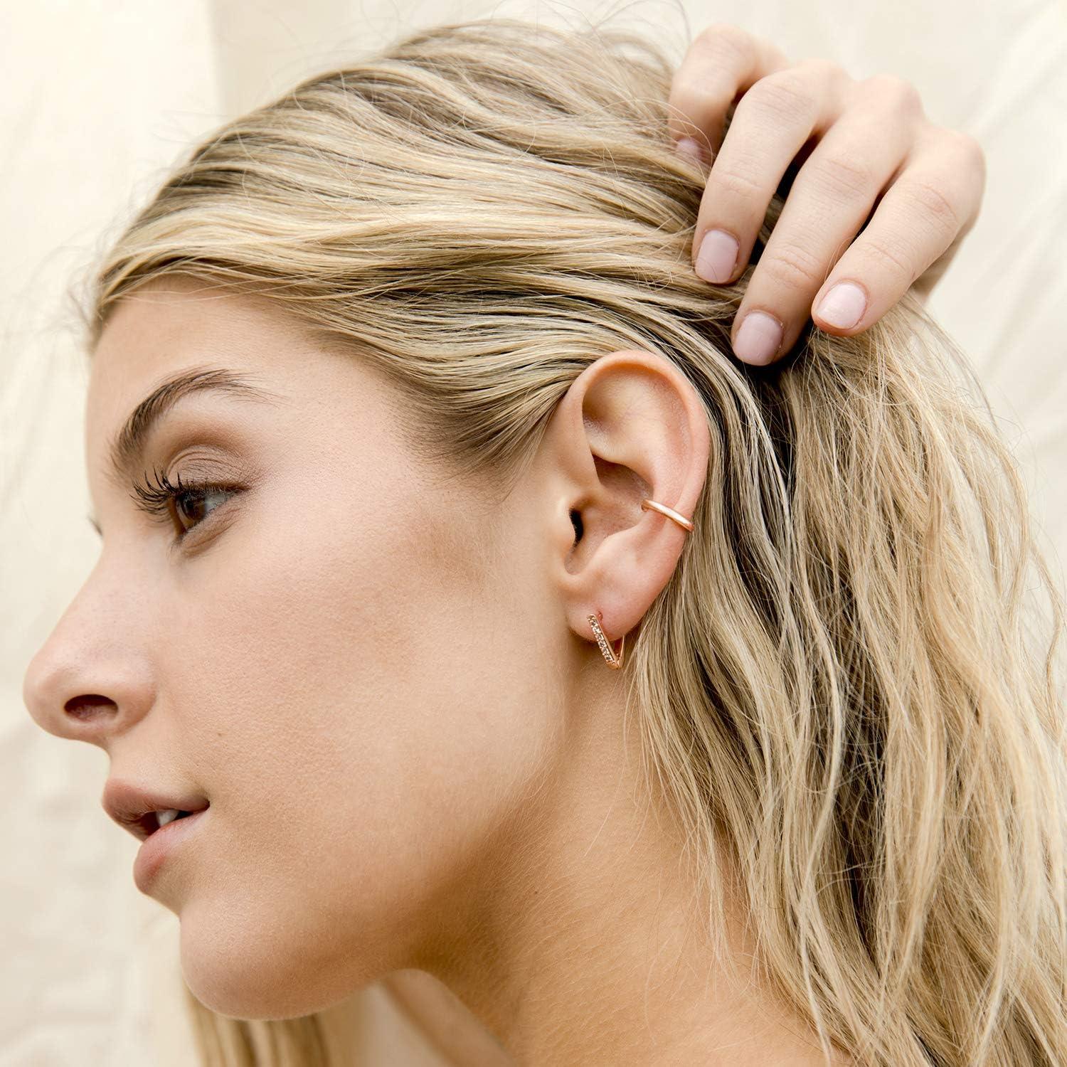 Aretes Huggie Redondos PAVOI de Plata Esterlina 925 Baño Oro 14K