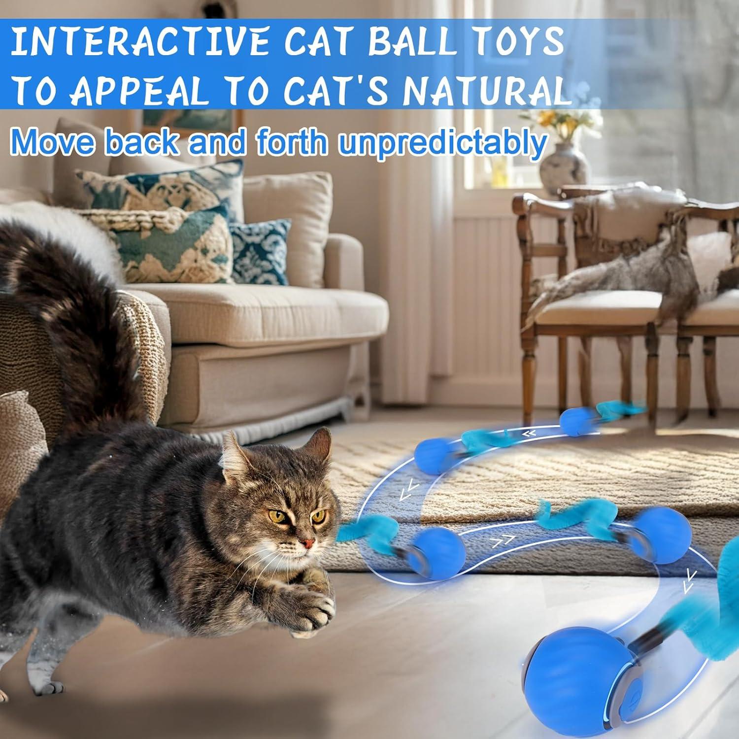 Bola Interactiva para Gatos BABORUI - Juguete Recargable Azul