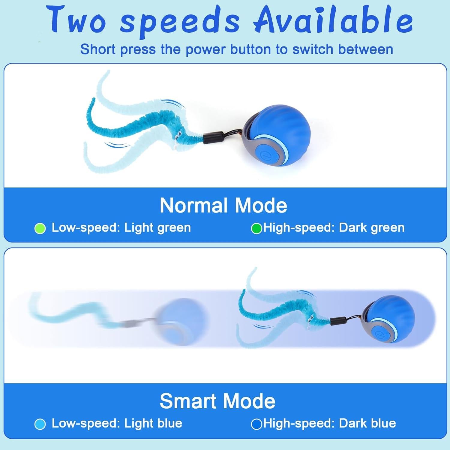 Bola Interactiva para Gatos BABORUI - Juguete Recargable Azul