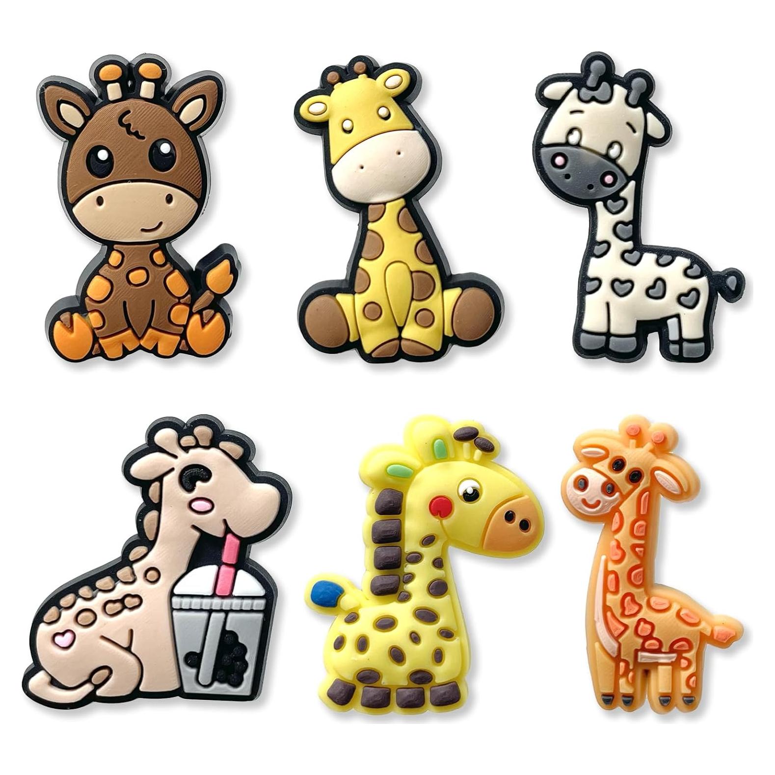 Encantos de Zapatos Jirafa Tortuga Serpiente Tigre 6 Piezas