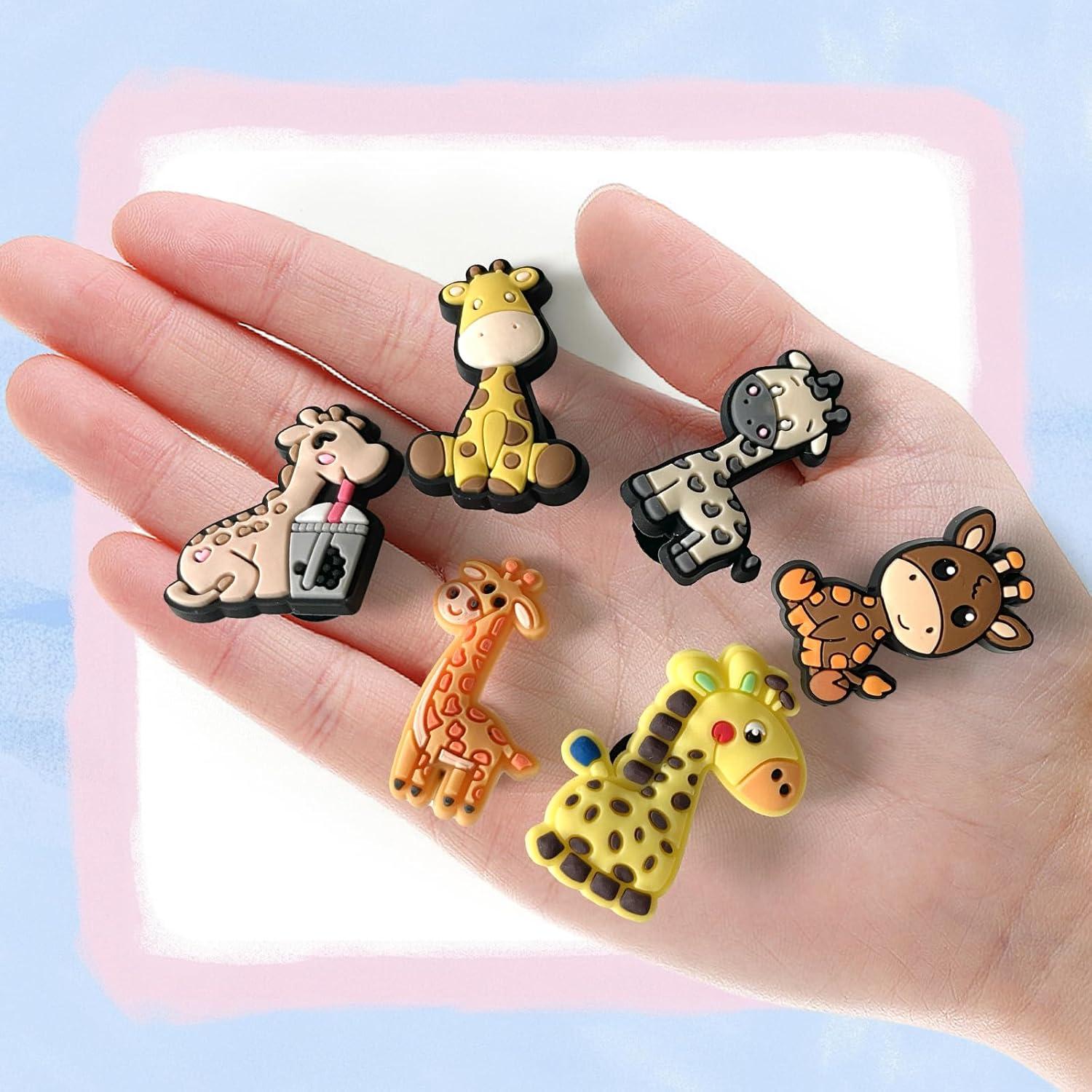 Encantos de Zapatos Jirafa Tortuga Serpiente Tigre 6 Piezas