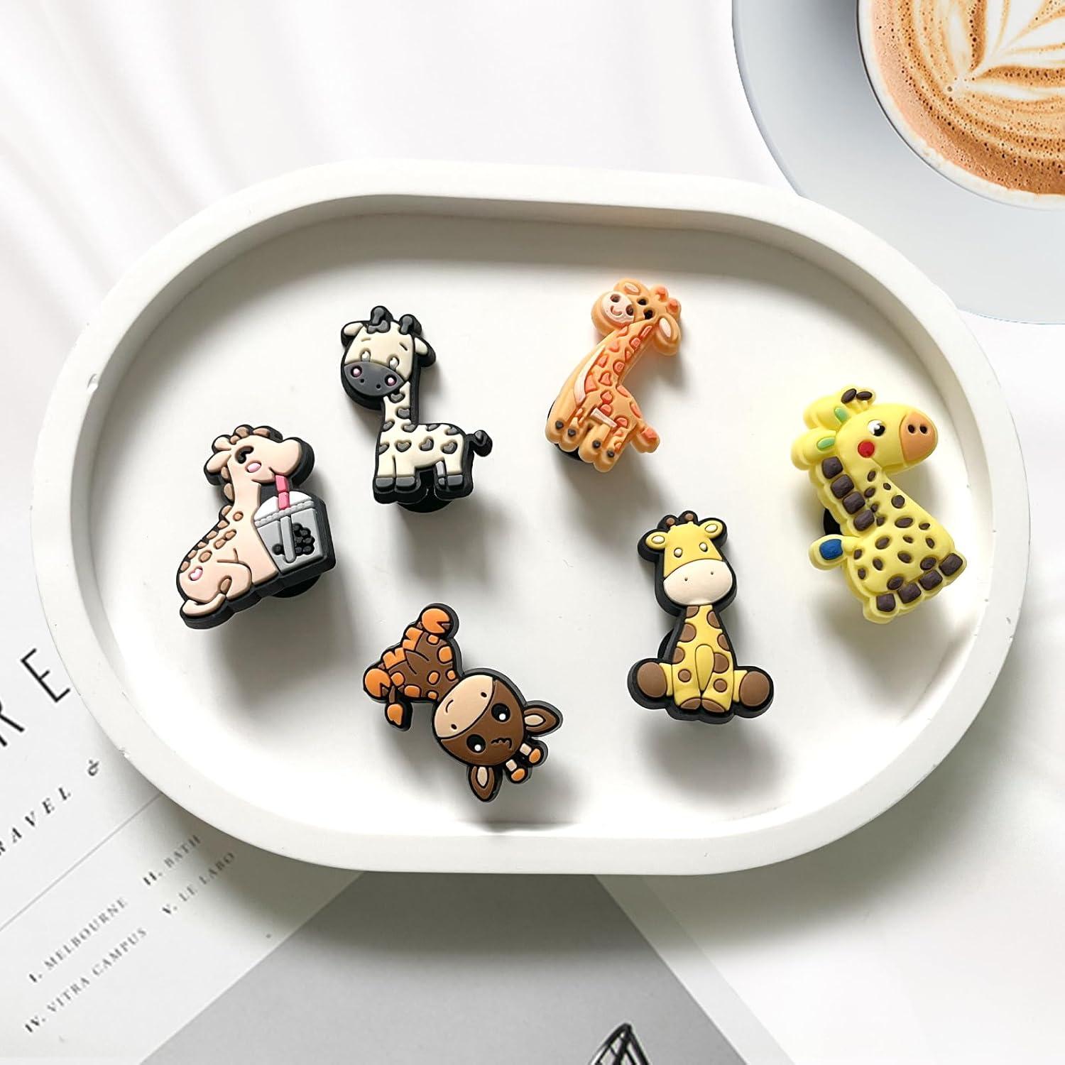 Encantos de Zapatos Jirafa Tortuga Serpiente Tigre 6 Piezas
