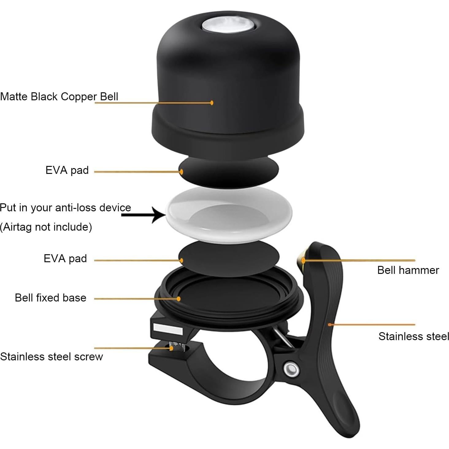 Campana de Bicicleta AaiLucky con Holder para AirTag 22.2mm